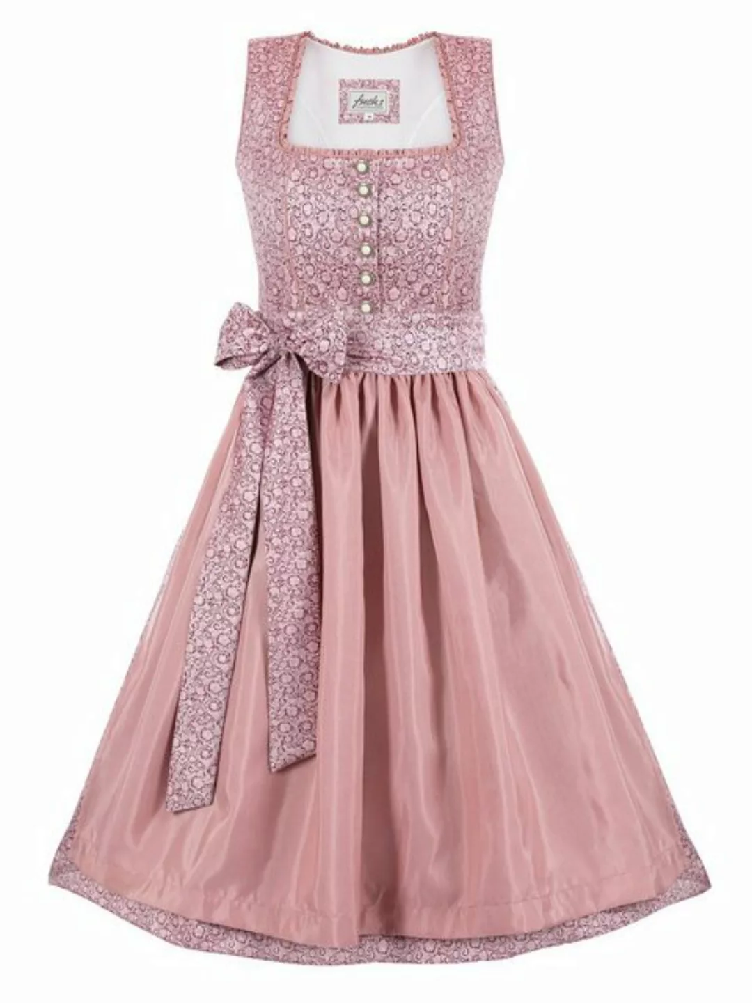 Trachten24.de Dirndl Midi Dirndl Babsi rosa (2-tlg) Rockteil 65cm günstig online kaufen