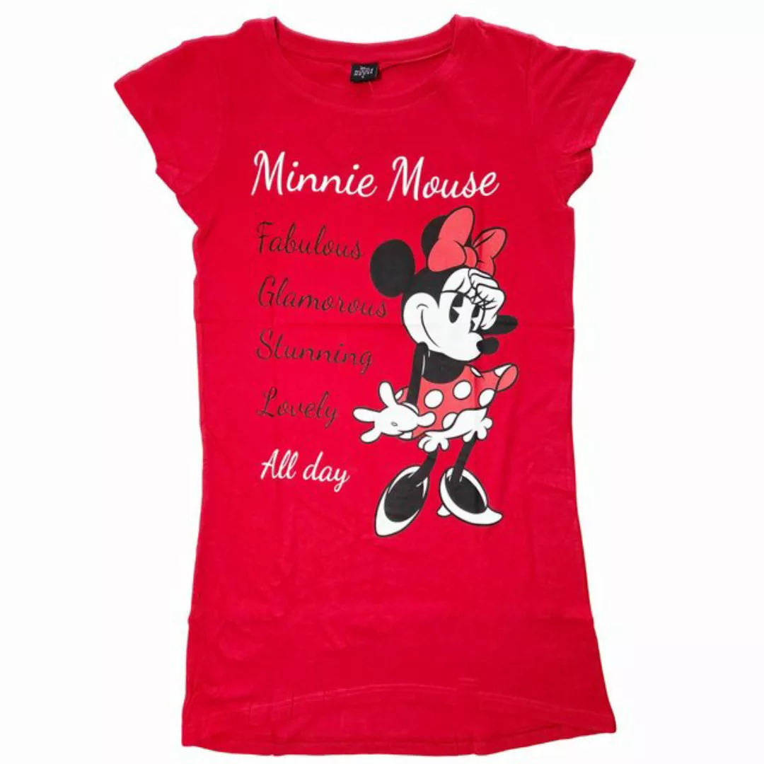 Disney Pyjamaoberteil Disney Minnie Maus Damen kurzarm Schlafshirt Nachthem günstig online kaufen