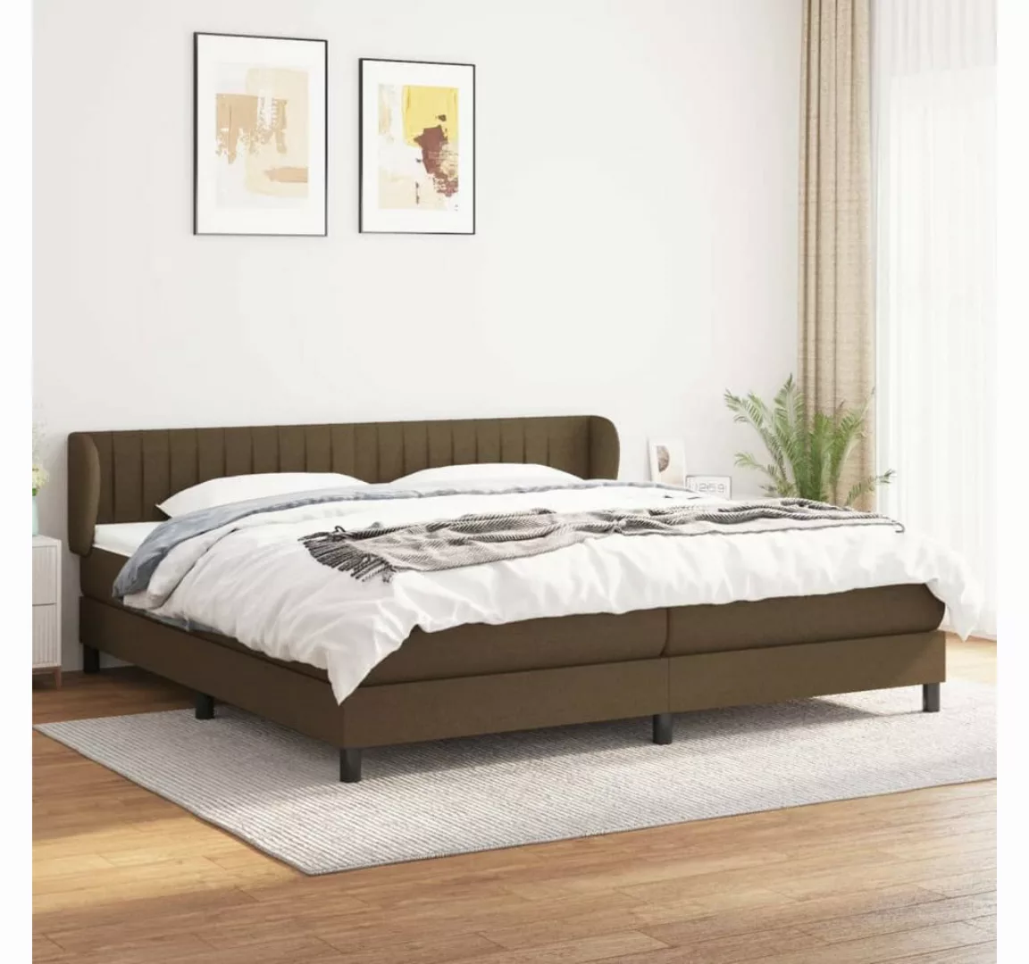 vidaXL Boxspringbett Boxspringbett mit Matratze Dunkelbraun 200x200 cm Stof günstig online kaufen