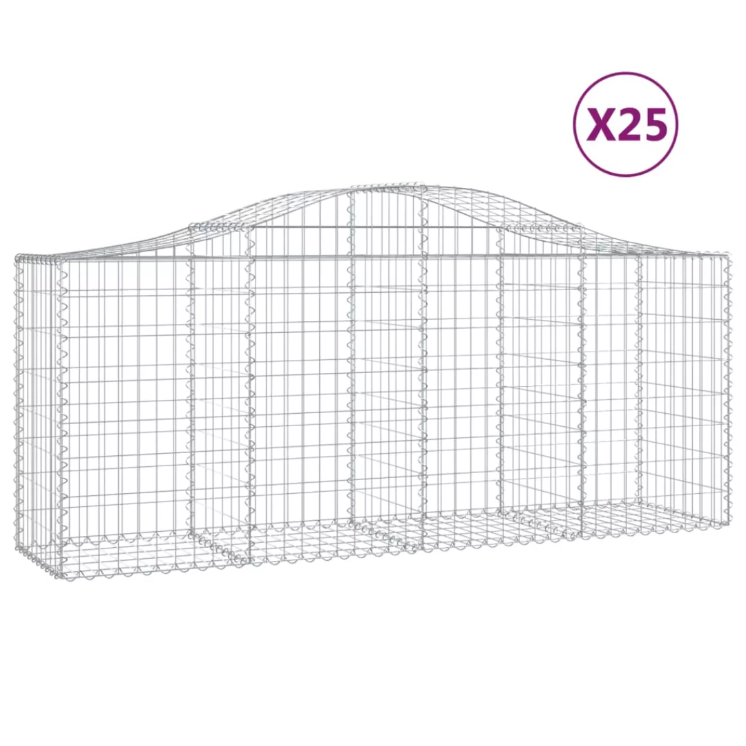 Vidaxl Gabionen Mit Hochbogen 25 Stk. 200x50x80/100cm Verzinktes Eisen günstig online kaufen