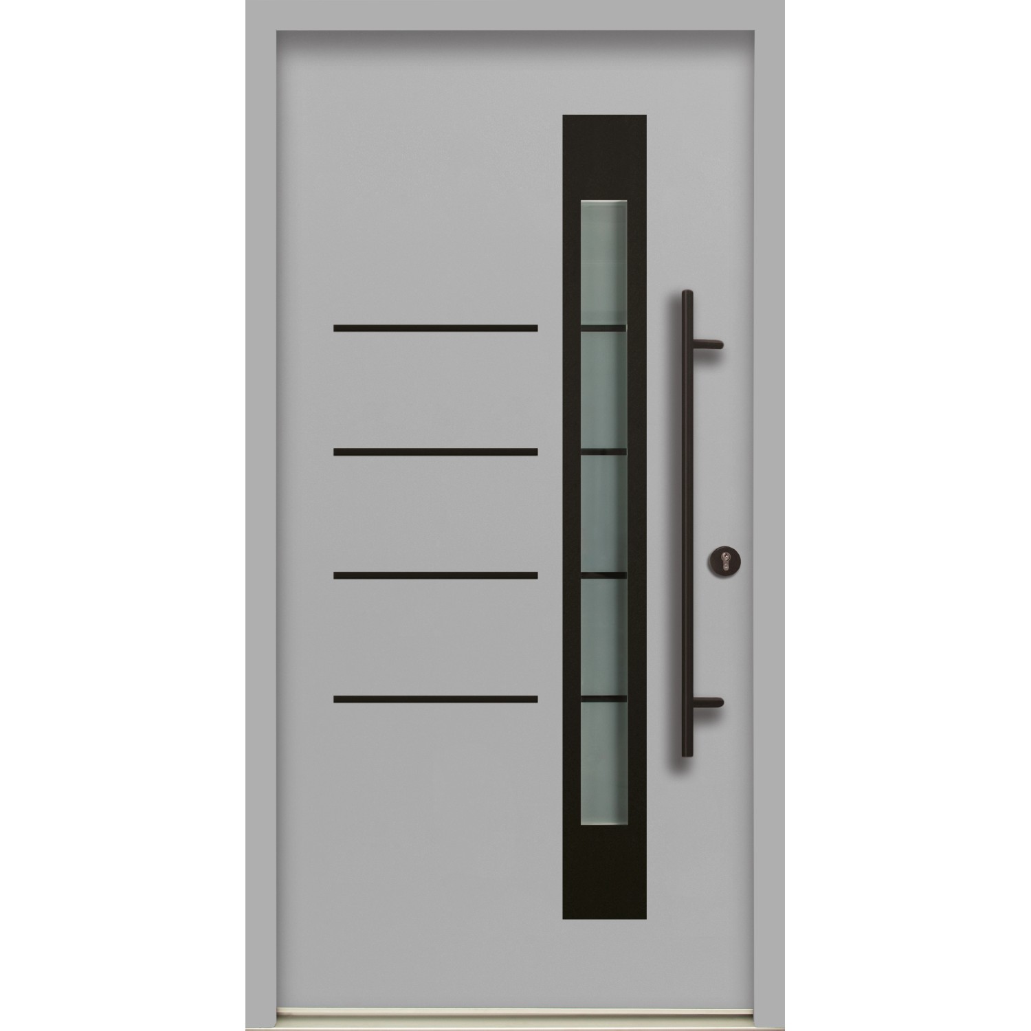Splendoor Thermospace Haustür Berlin Prime 100x210 cm Grau-Schwarz R günstig online kaufen