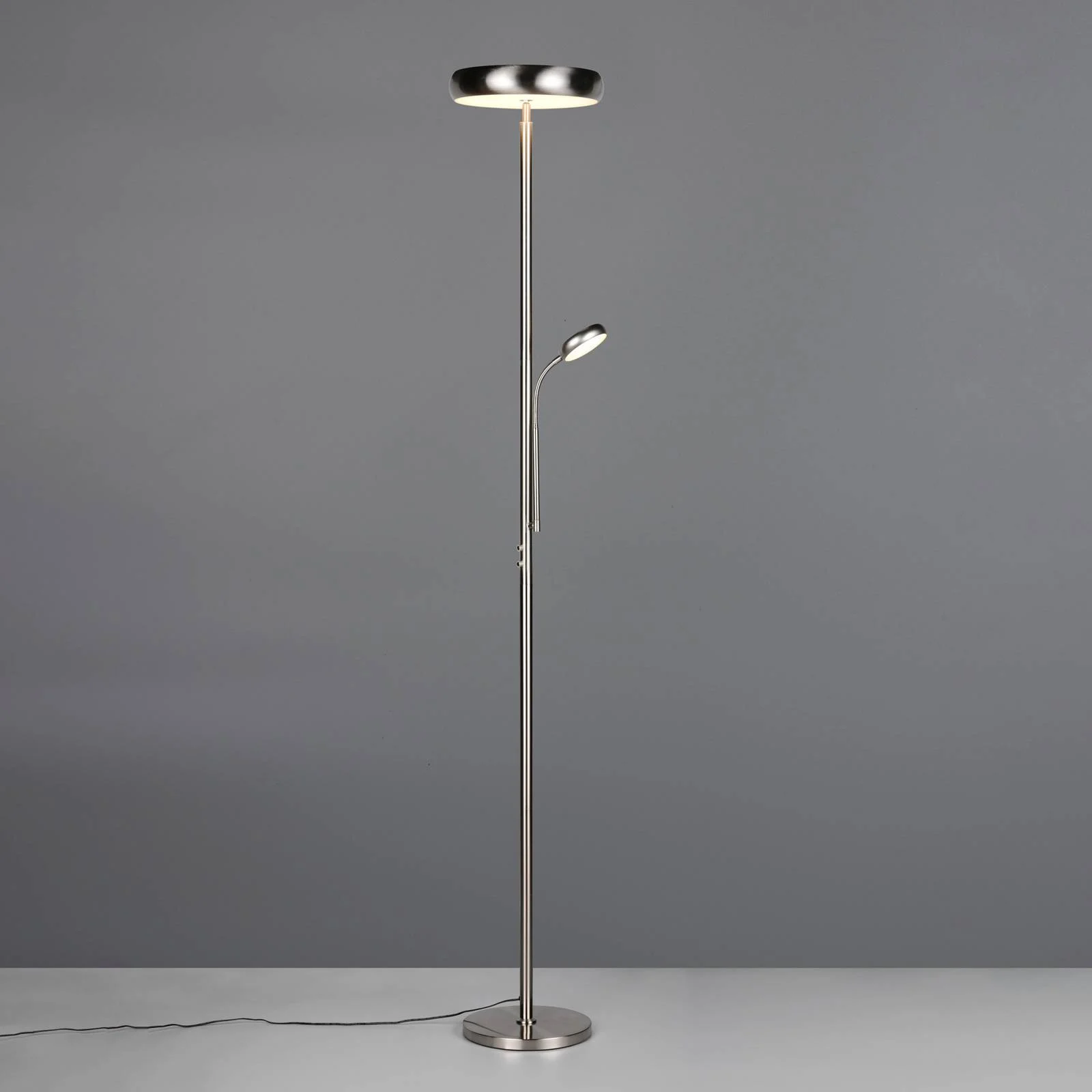 LED-Stehleuchte Palermo, nickel matt, Fernbedienung, Memory günstig online kaufen