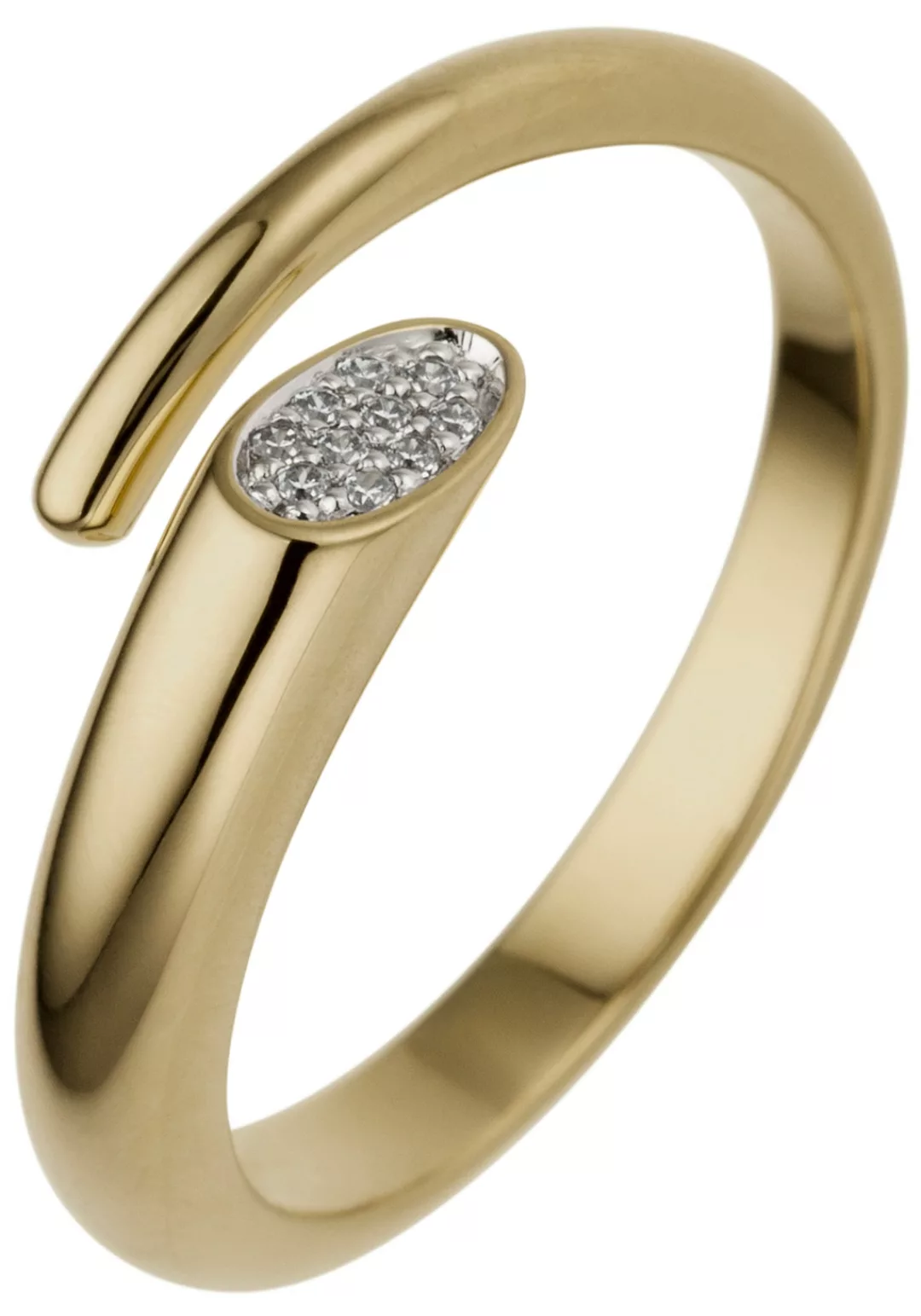 JOBO Fingerring, offen 585 Gold mit 10 Diamanten günstig online kaufen