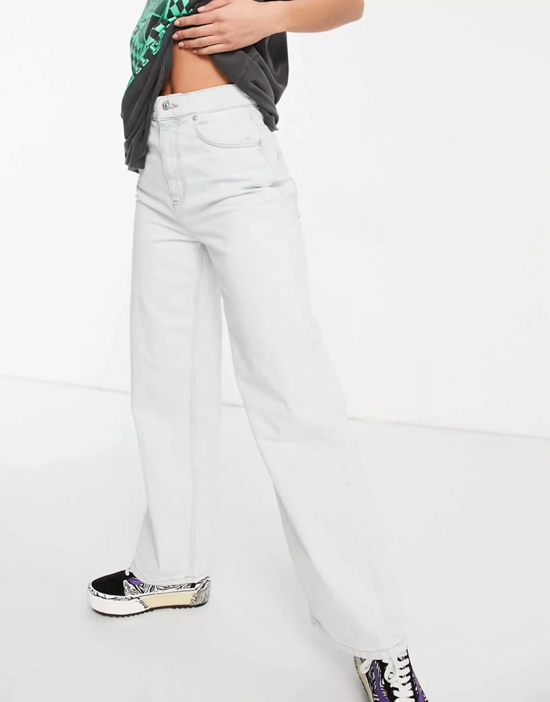 ASOS DESIGN – Lockere Dad-Jeans aus einem Materialmix mit Biobaumwolle mit günstig online kaufen