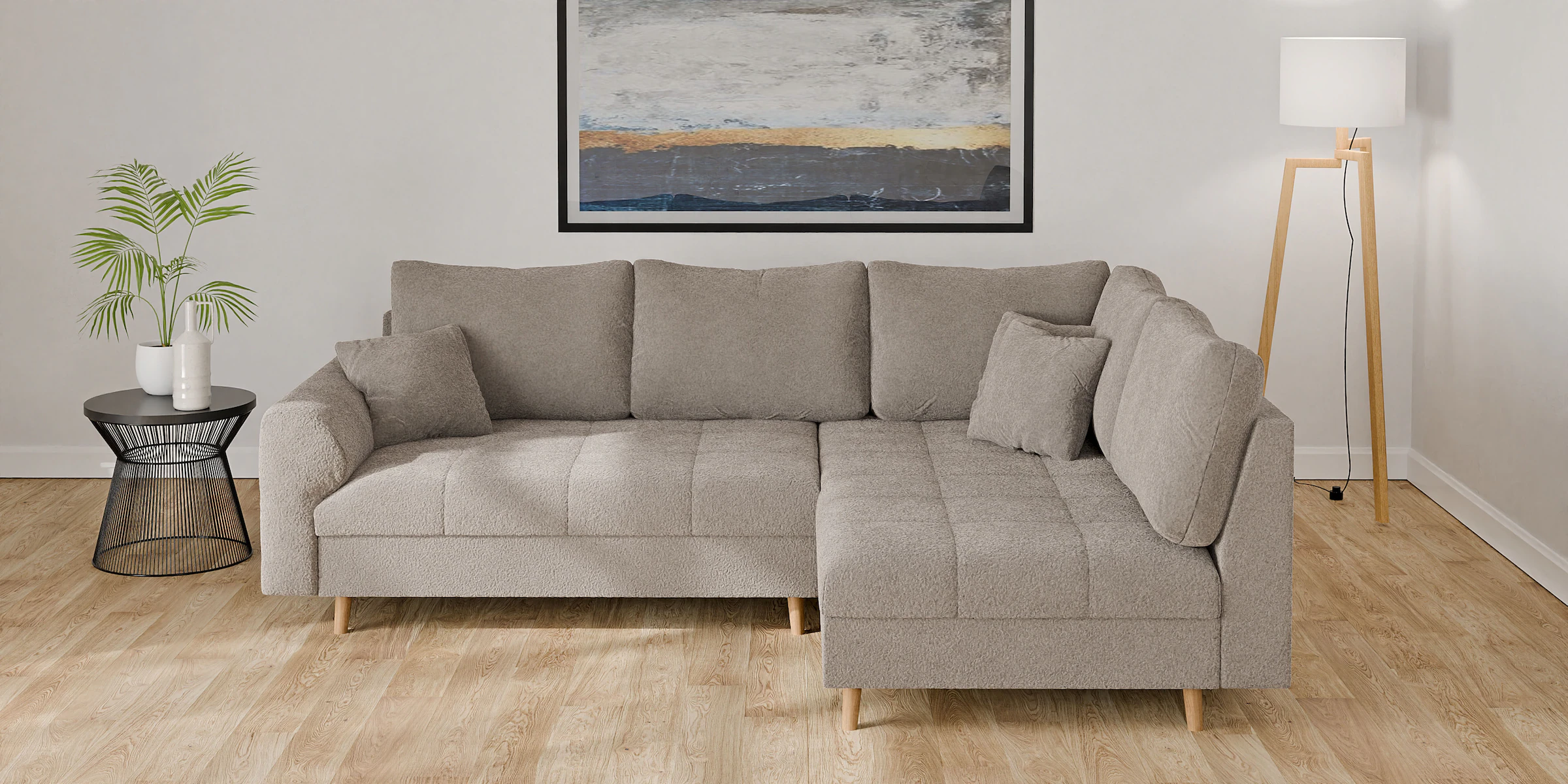 Home affaire Ecksofa »CHARRE L-Form mit Ottomane, Maße B/T/H: 231/161/81 cm günstig online kaufen