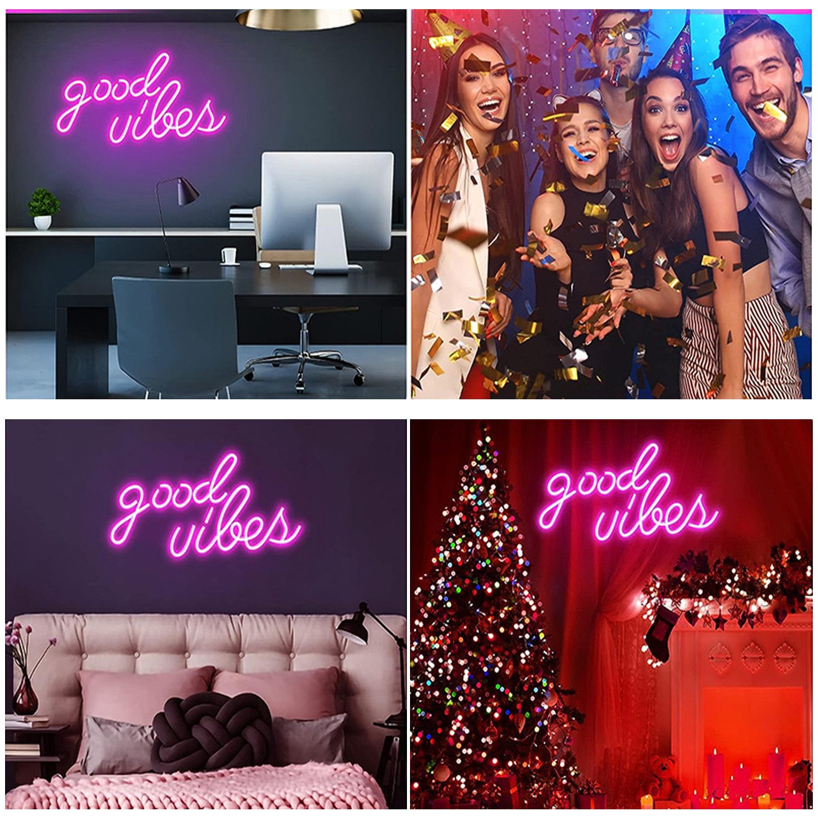 JIBENNEON LED Dekolicht Good Vibes Neonschild, günstig online kaufen