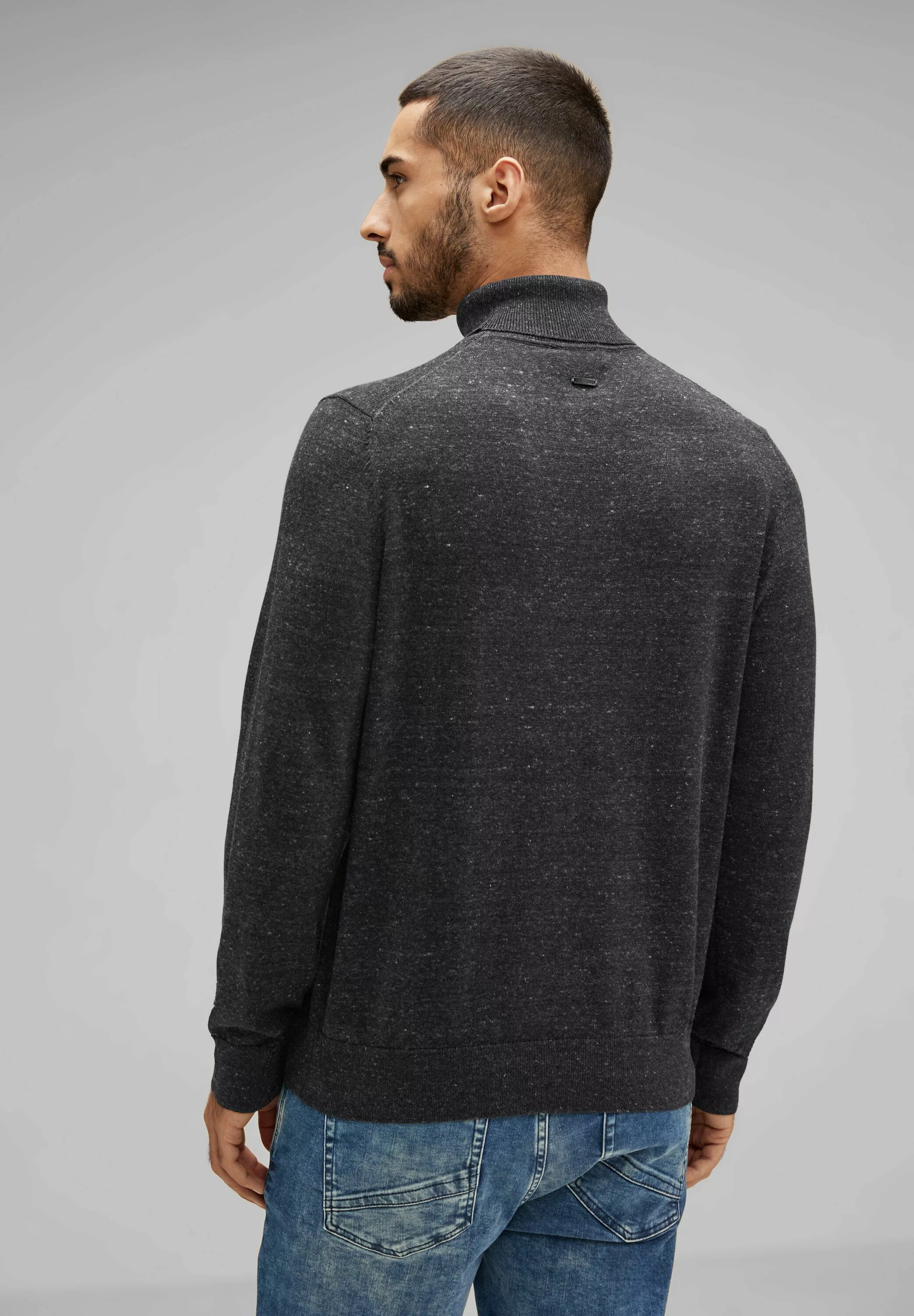 STREET ONE MEN Rollkragenpullover, in Melange Optik günstig online kaufen