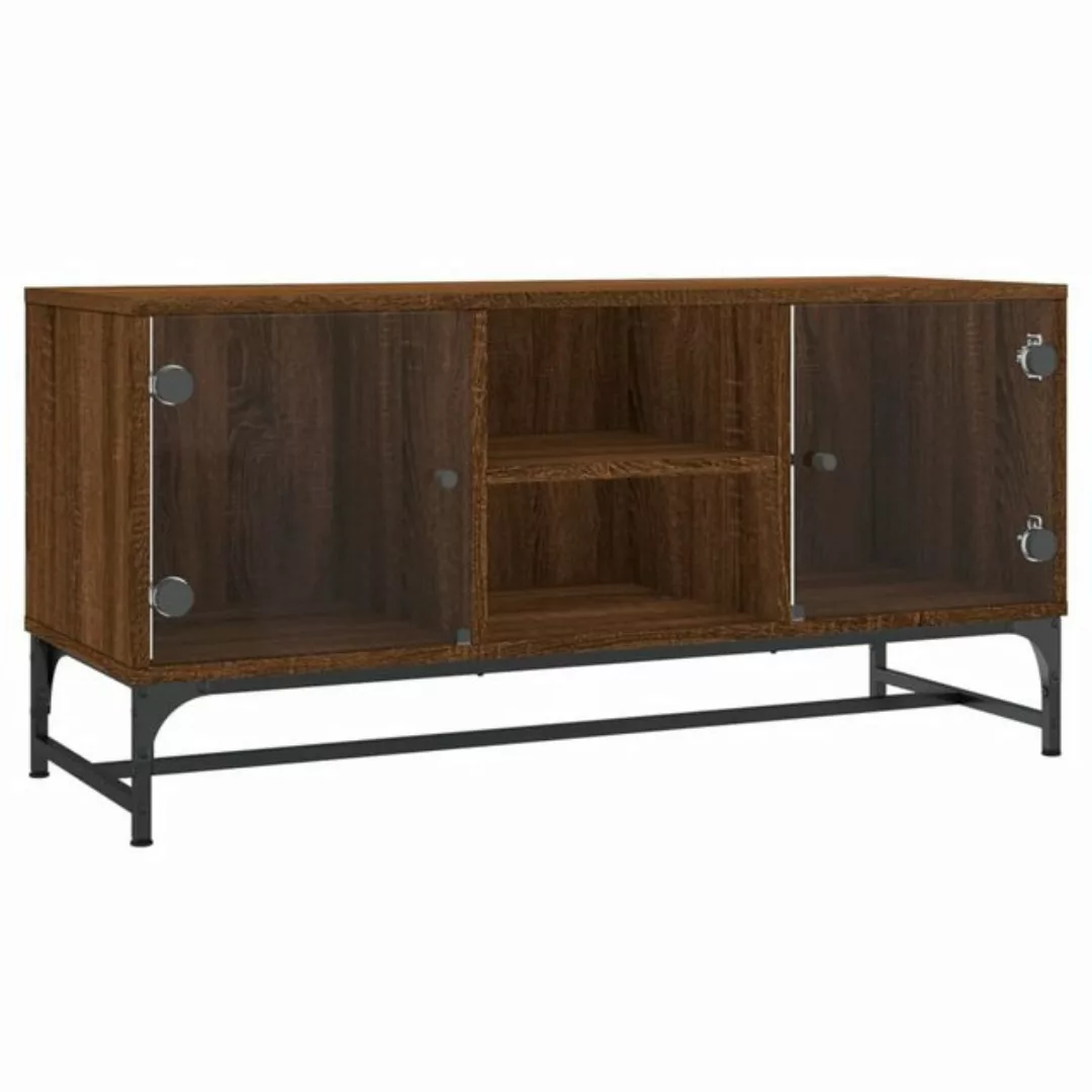 vidaXL TV-Schrank TV-Schrank mit Glastüren Braun Eichen-Optik 102x37x50 cm günstig online kaufen