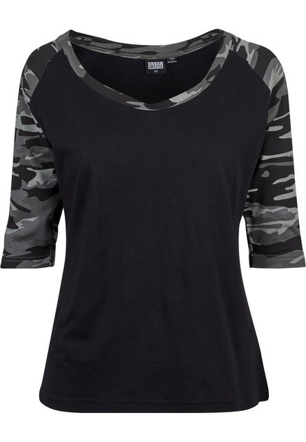 URBAN CLASSICS T-Shirt TB733 - Ladies 3/4 Contrast Raglan Tee black/darkcam günstig online kaufen