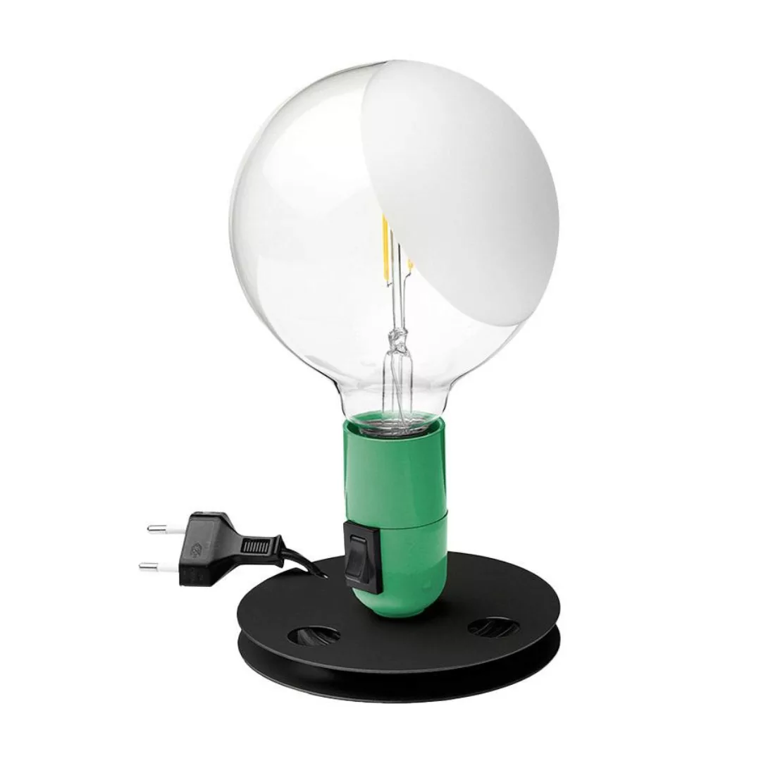 FLOS Lampadina LED-Tischlampe grün, Fuß schwarz günstig online kaufen