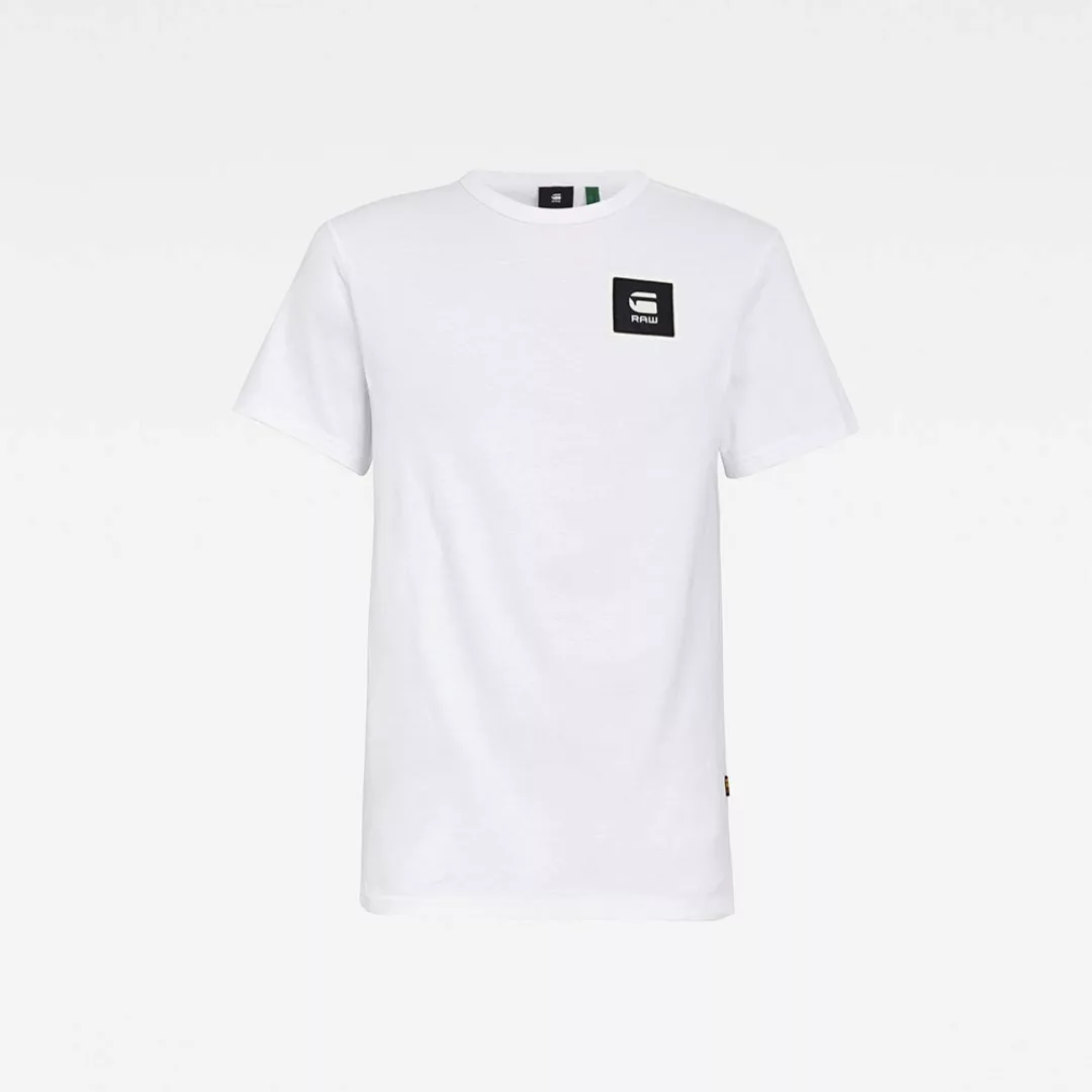 G-star Badge Logo+ Ribbed Kurzarm T-shirt XS White günstig online kaufen