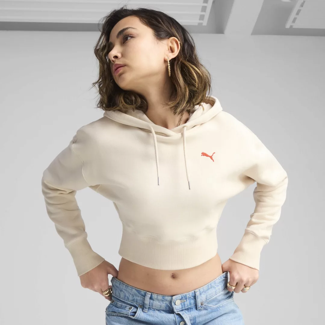 PUMA Hoodie "PREMIUM ESS Relaxed Fit Hoodie mit Grafik Damen" günstig online kaufen