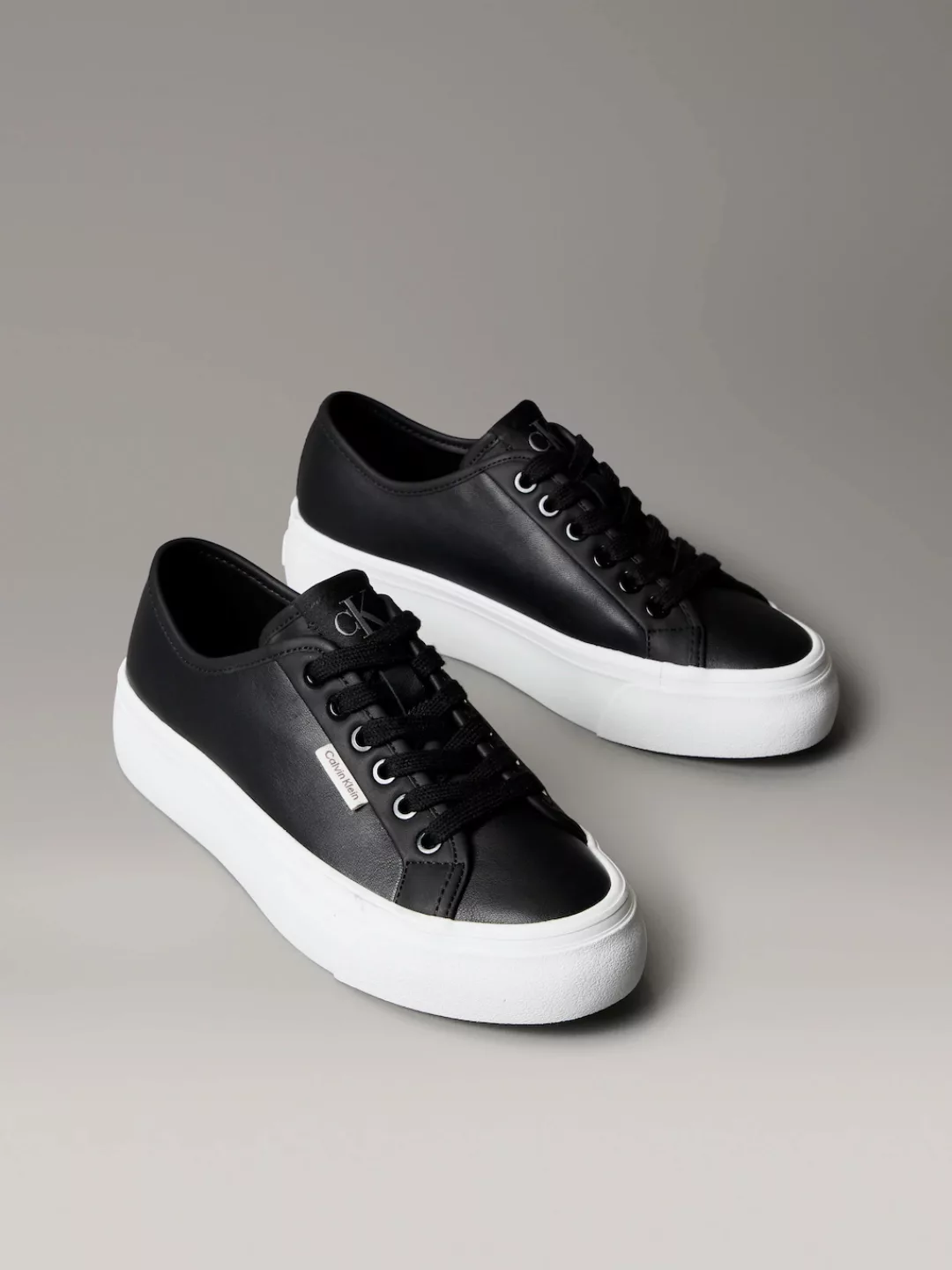Calvin Klein Jeans Plateausneaker "VULC FLATF LACE UP LTH CK", Schnürschuh, günstig online kaufen