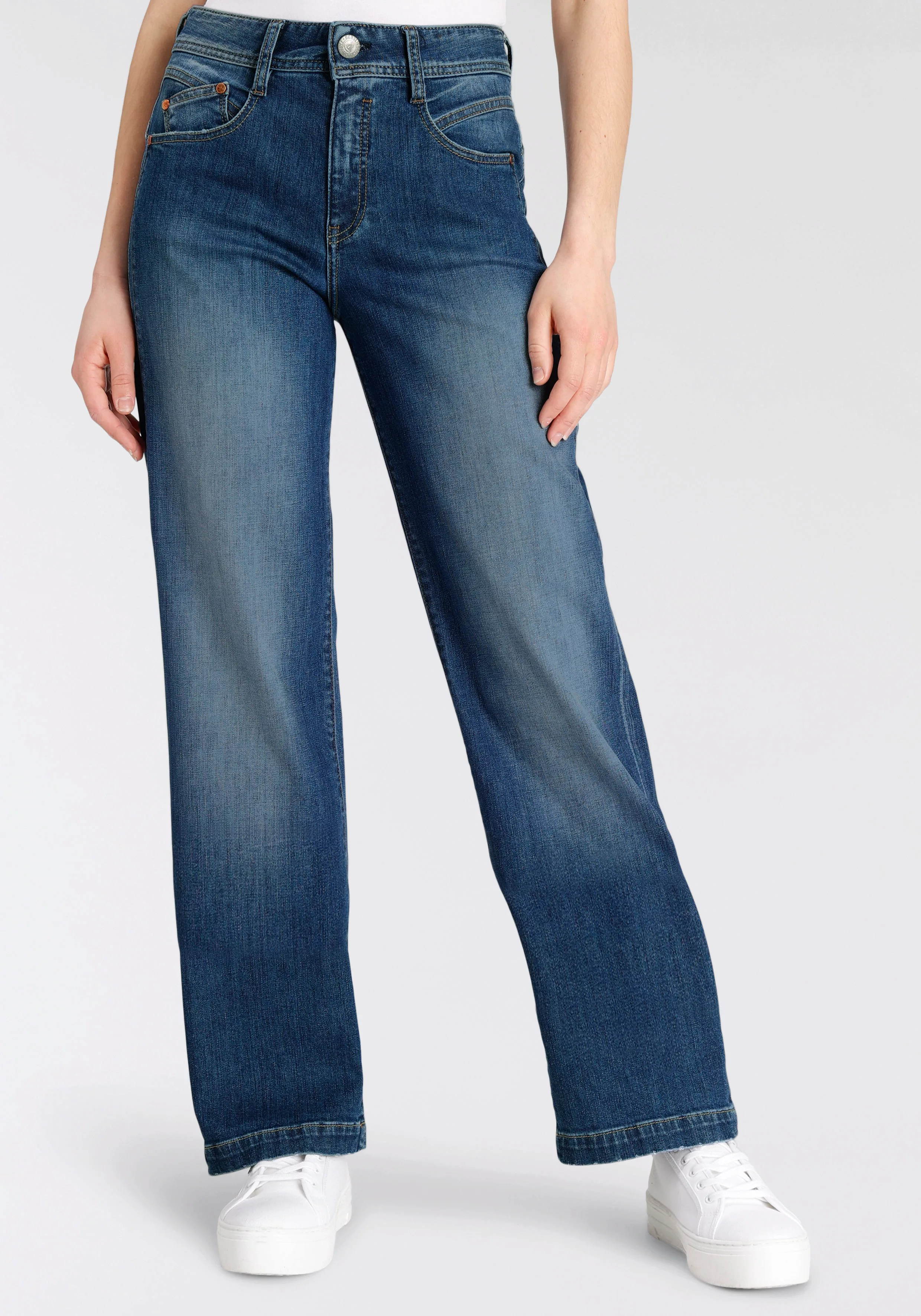 Herrlicher Weite Jeans Gila Sailor Long Organic Waschung günstig online kaufen