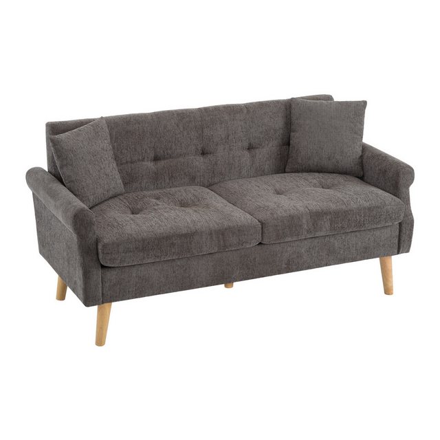 KLAM HOME Sofa Modernes Design Polstersofa mit dicken Kissen Holzbeinen und günstig online kaufen