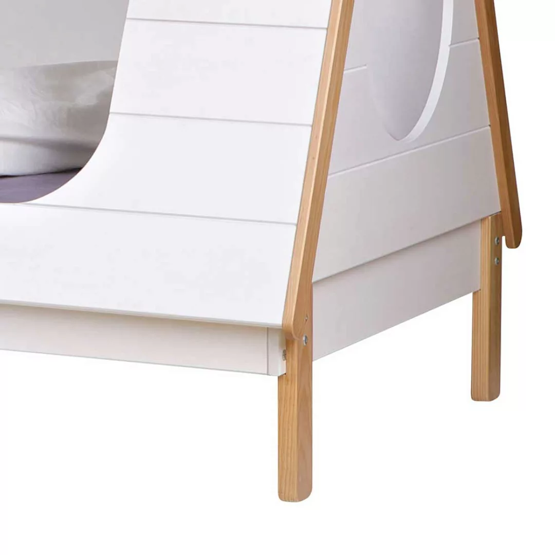Tipi Kinderbett aus Kiefer Massivholz Weiß günstig online kaufen