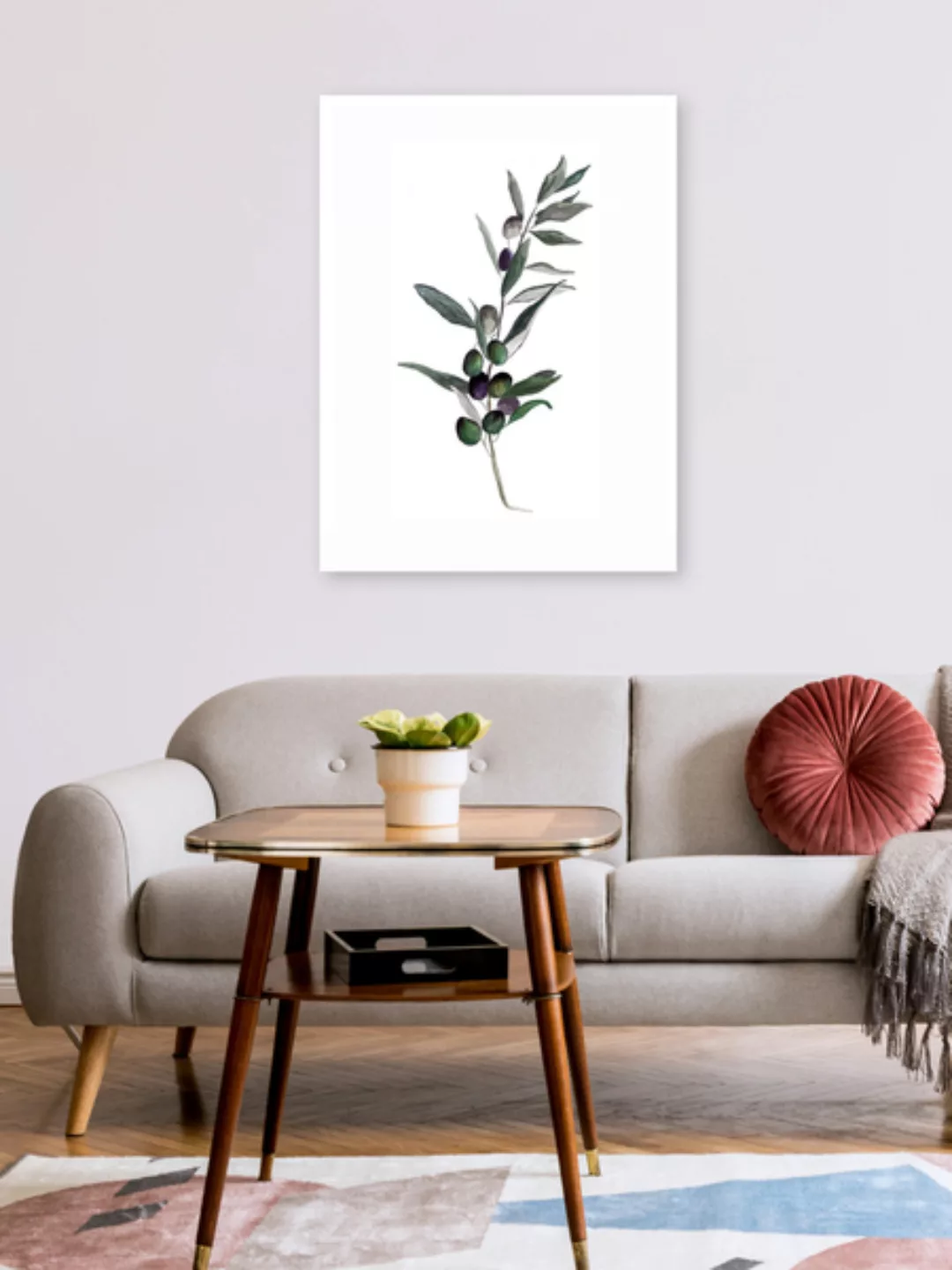 Poster / Leinwandbild - Mantika Botanical Olivenzweig günstig online kaufen