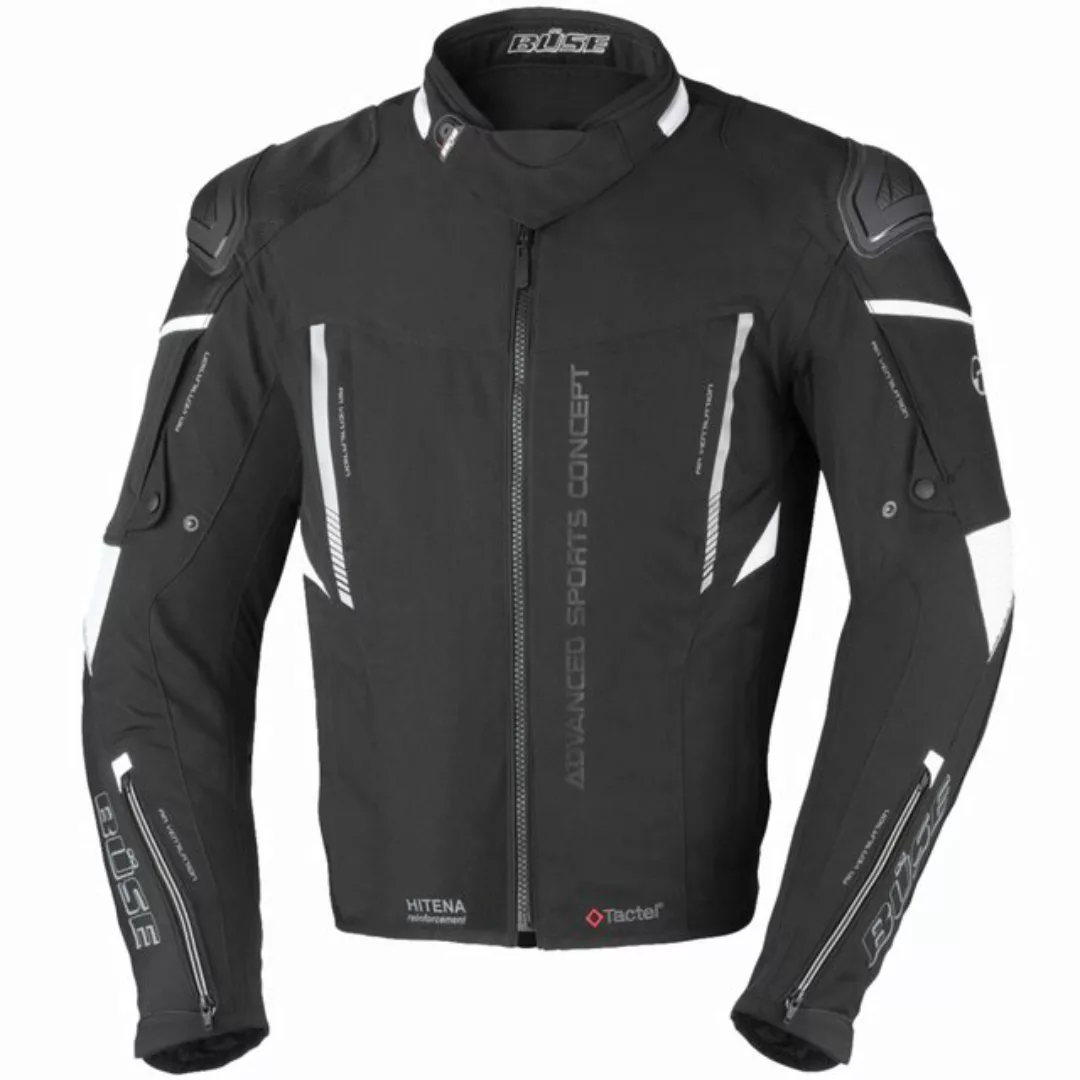 Büse Motorradjacke Büse Rocca Textiljacke Schwarz / Weiß günstig online kaufen