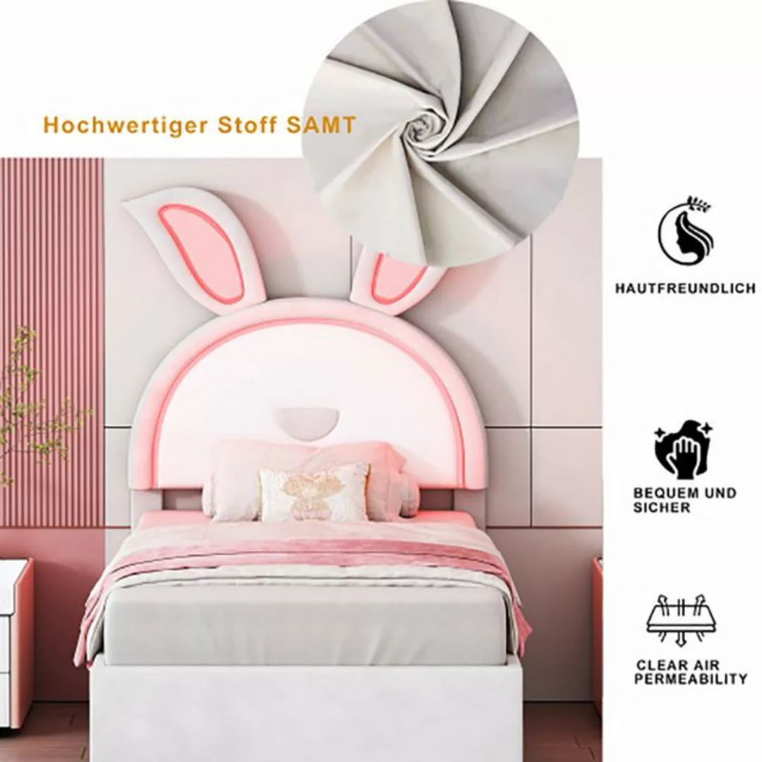 Sweiko Polsterbett (90*200cm), Kinderbett mit Ausziehbett, Schubladen und L günstig online kaufen