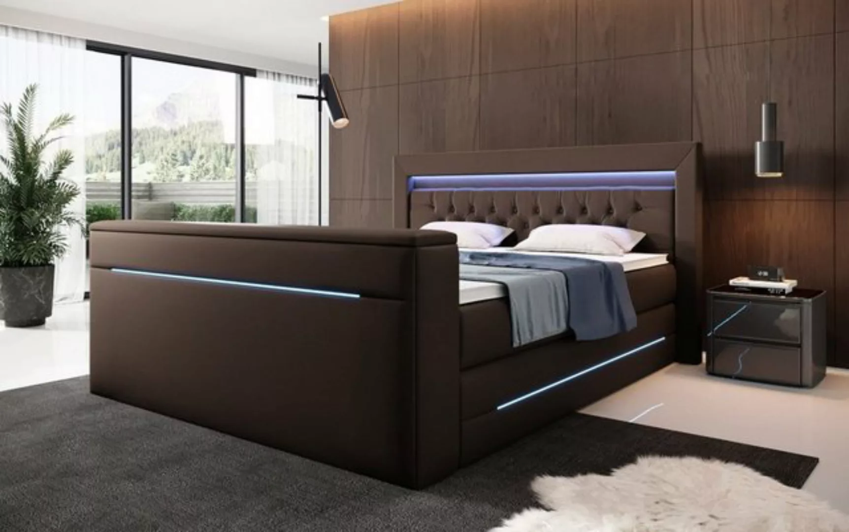 Luxusbetten24 Boxspringbett Merkur, mit TV Lift und RGB-Beleuchtung günstig online kaufen