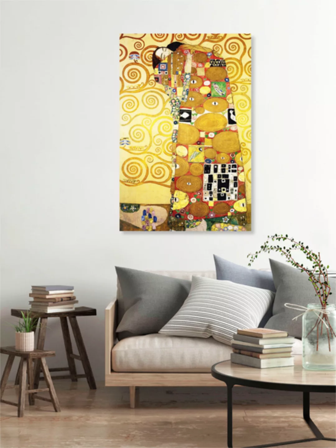 Poster / Leinwandbild - Gustav Klimt: Die Umarmung günstig online kaufen