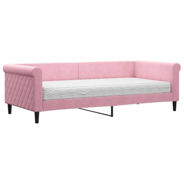 vidaXL Gästebett Gästebett Tagesbett mit Matratze Rosa 90x200 cm Samt Bett günstig online kaufen