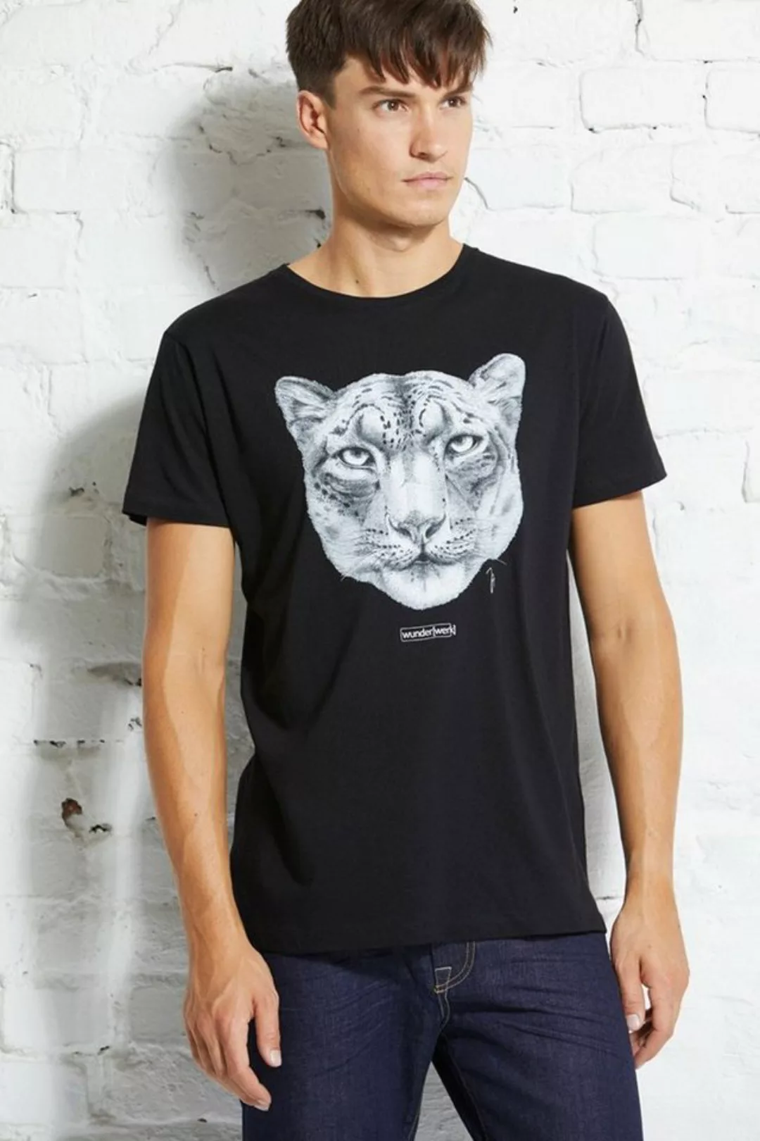 wunderwerk Rundhalsshirt Tee snow leopard male günstig online kaufen