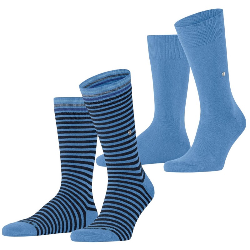 Burlington 2-er Set Socken Blau und Blau gestreift günstig online kaufen