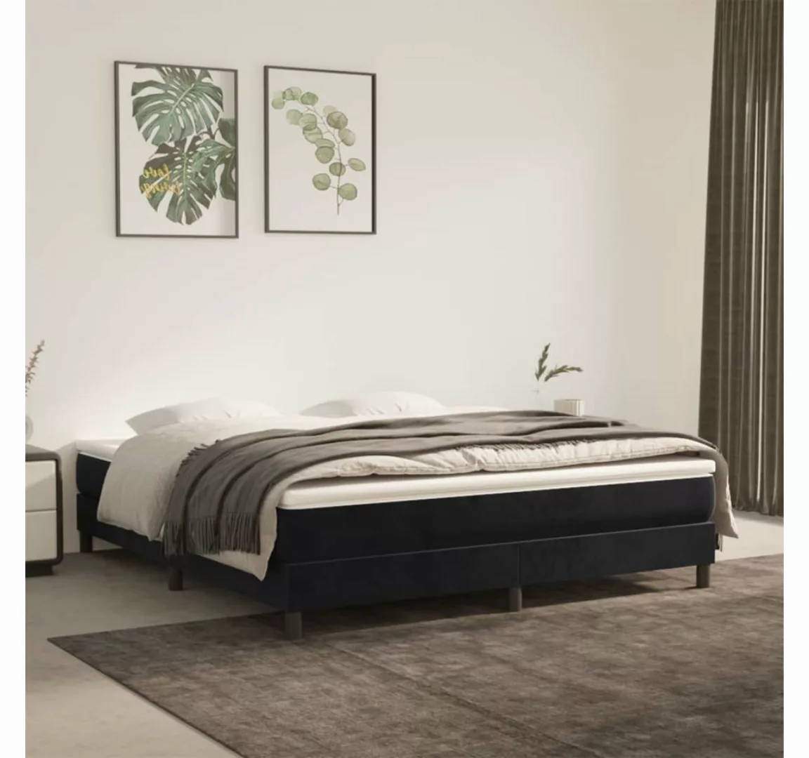 furnicato Bett Boxspringbett mit Matratze Schwarz 180x200 cm Samt günstig online kaufen