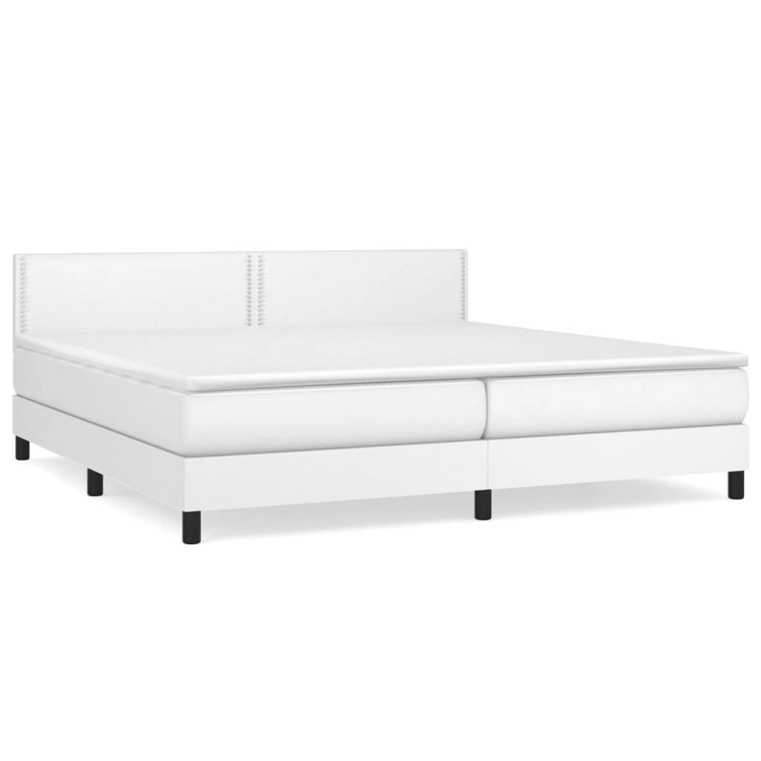 Vidaxl Boxspringbett Mit Matratze Weiß 200x200 Cm Kunstleder günstig online kaufen