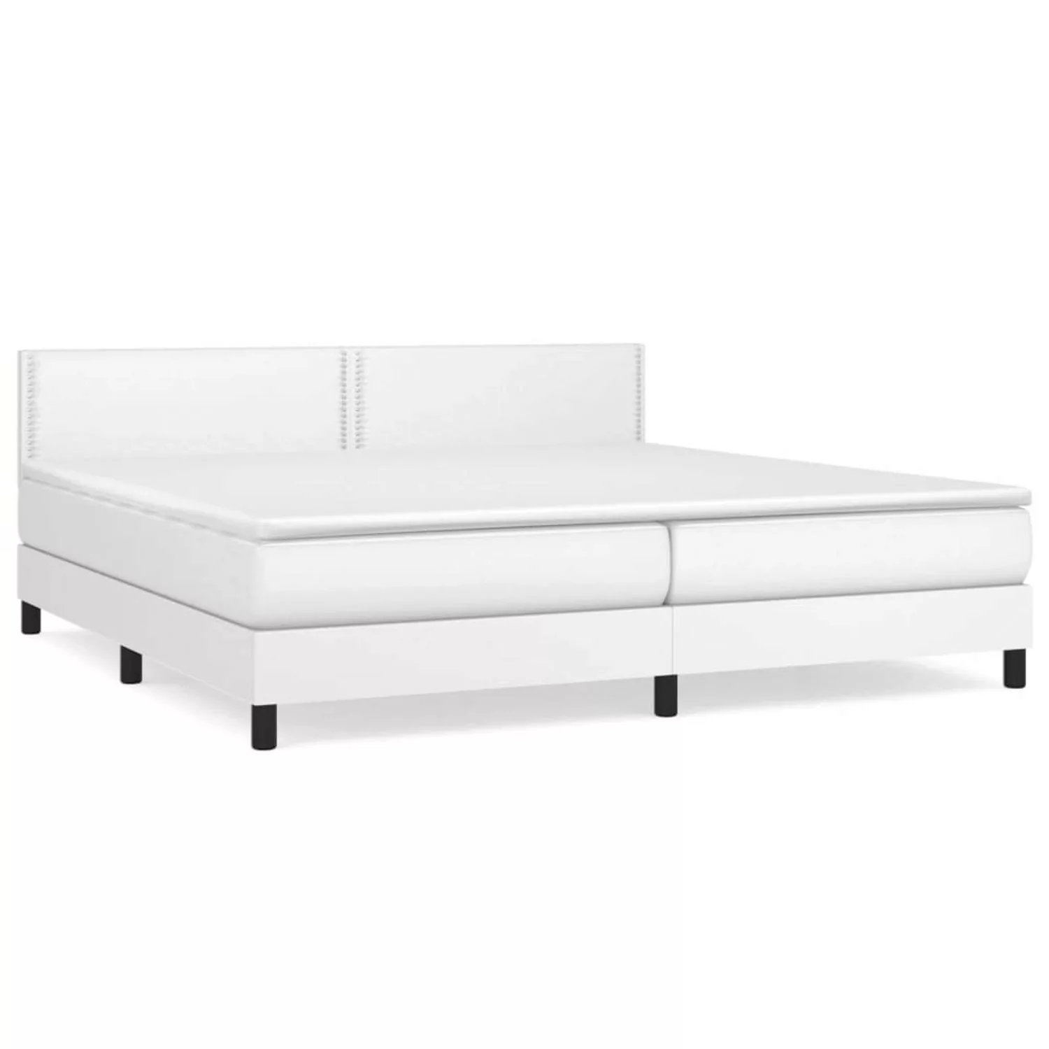 Vidaxl Boxspringbett Mit Matratze Weiß 200x200 Cm Kunstleder günstig online kaufen