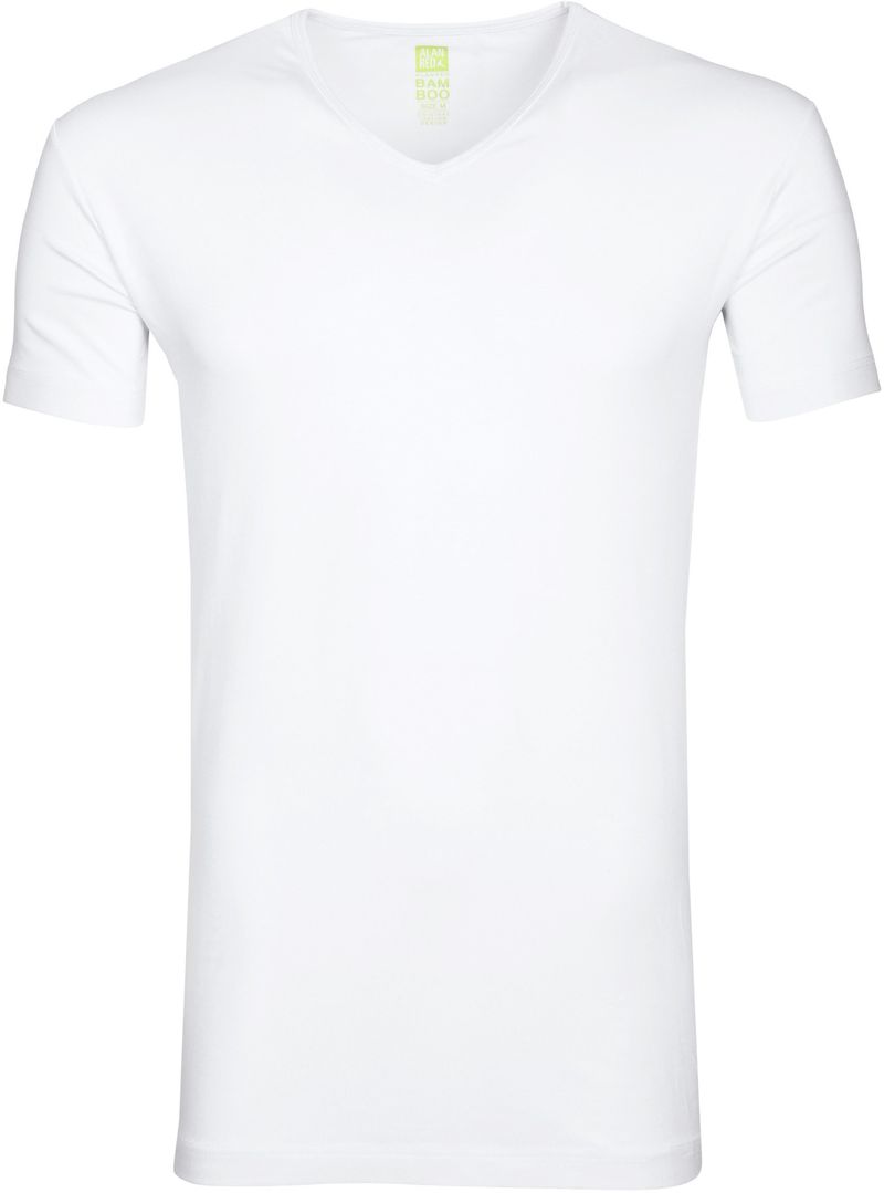 Alan Red Bamboo T-shirt V-Ausschnitt Weiß - Größe XL günstig online kaufen
