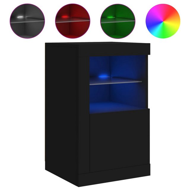 vidaXL Kleiderschrank Sideboard mit LED-Leuchten Schwarz 41x37x67 cm Glas V günstig online kaufen