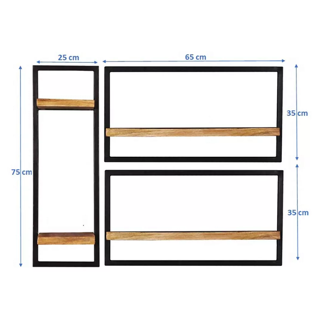 Wohnzimmer Regale in rechteckiger Form Wandmontage (dreiteilig) günstig online kaufen