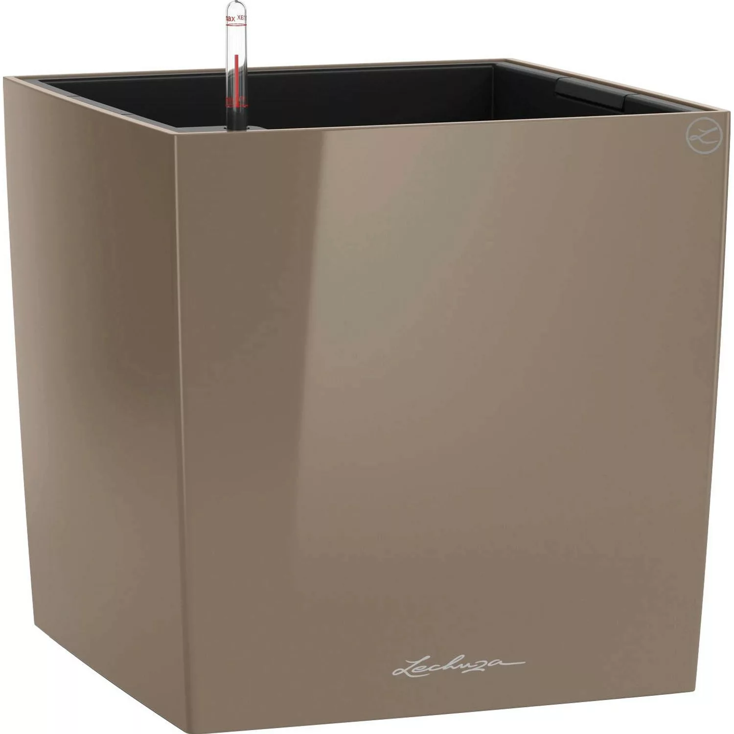 Lechuza Pflanzgefäß Cube Premium 30 cm x 30 cm Taupe hochglanz günstig online kaufen