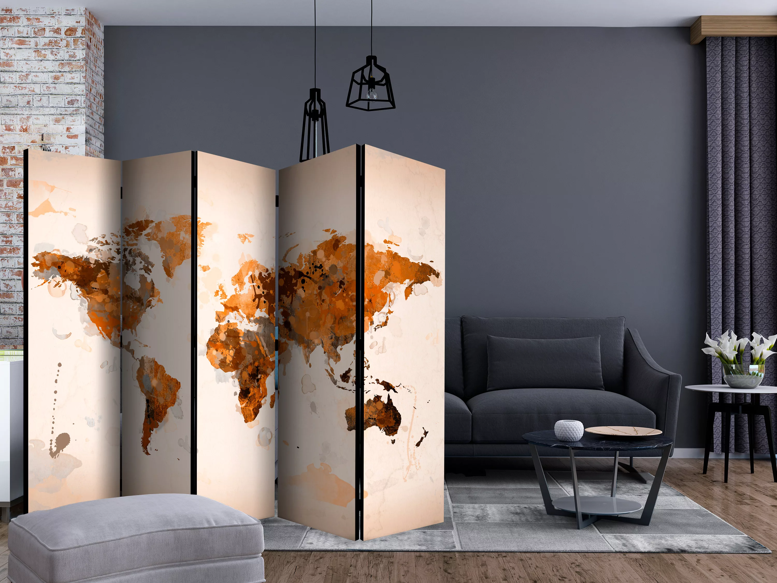 5-teiliges Paravent - World In Brown Shades Ii [room Dividers] günstig online kaufen