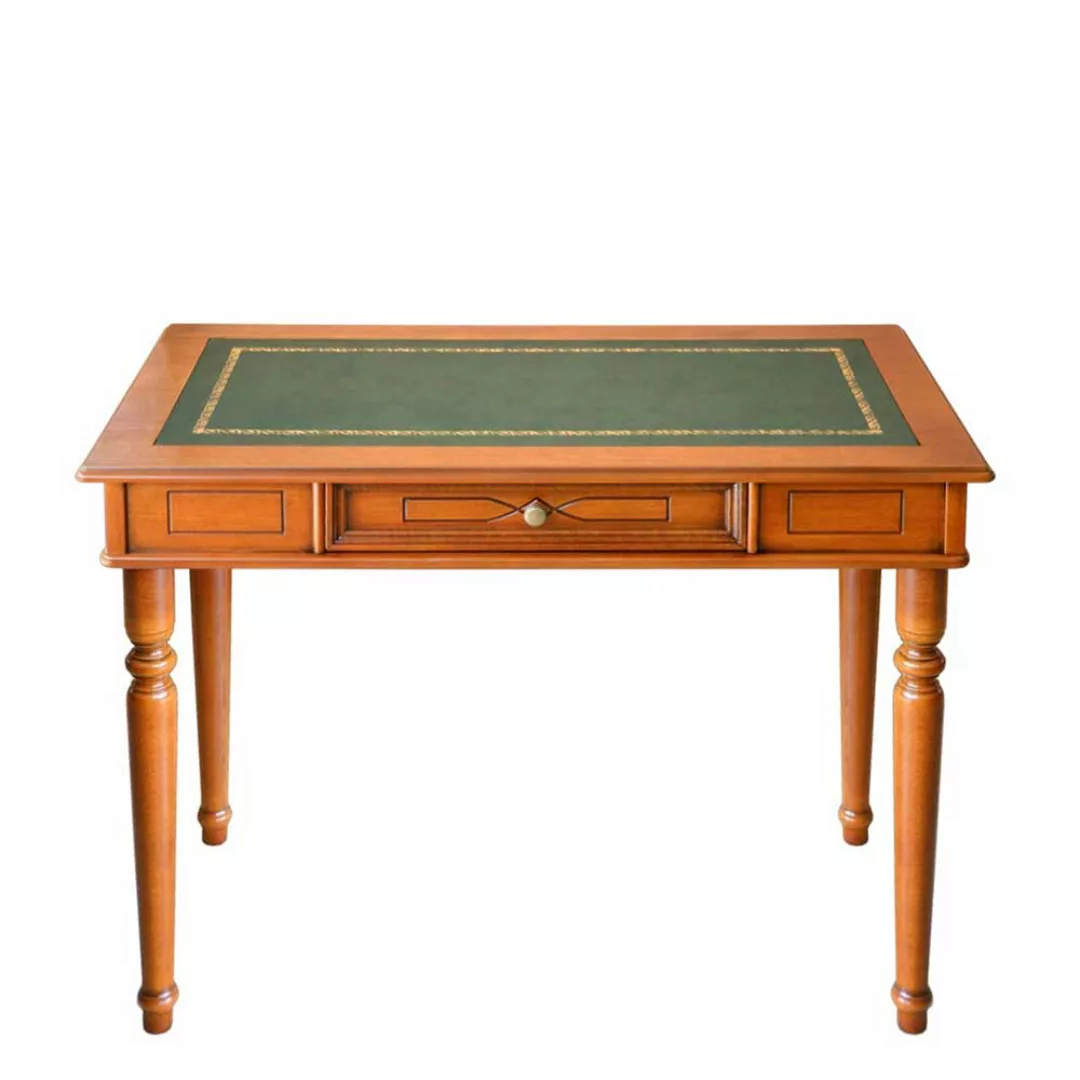 Schreibtisch klassisch in Nussbaumfarben einer Schublade günstig online kaufen