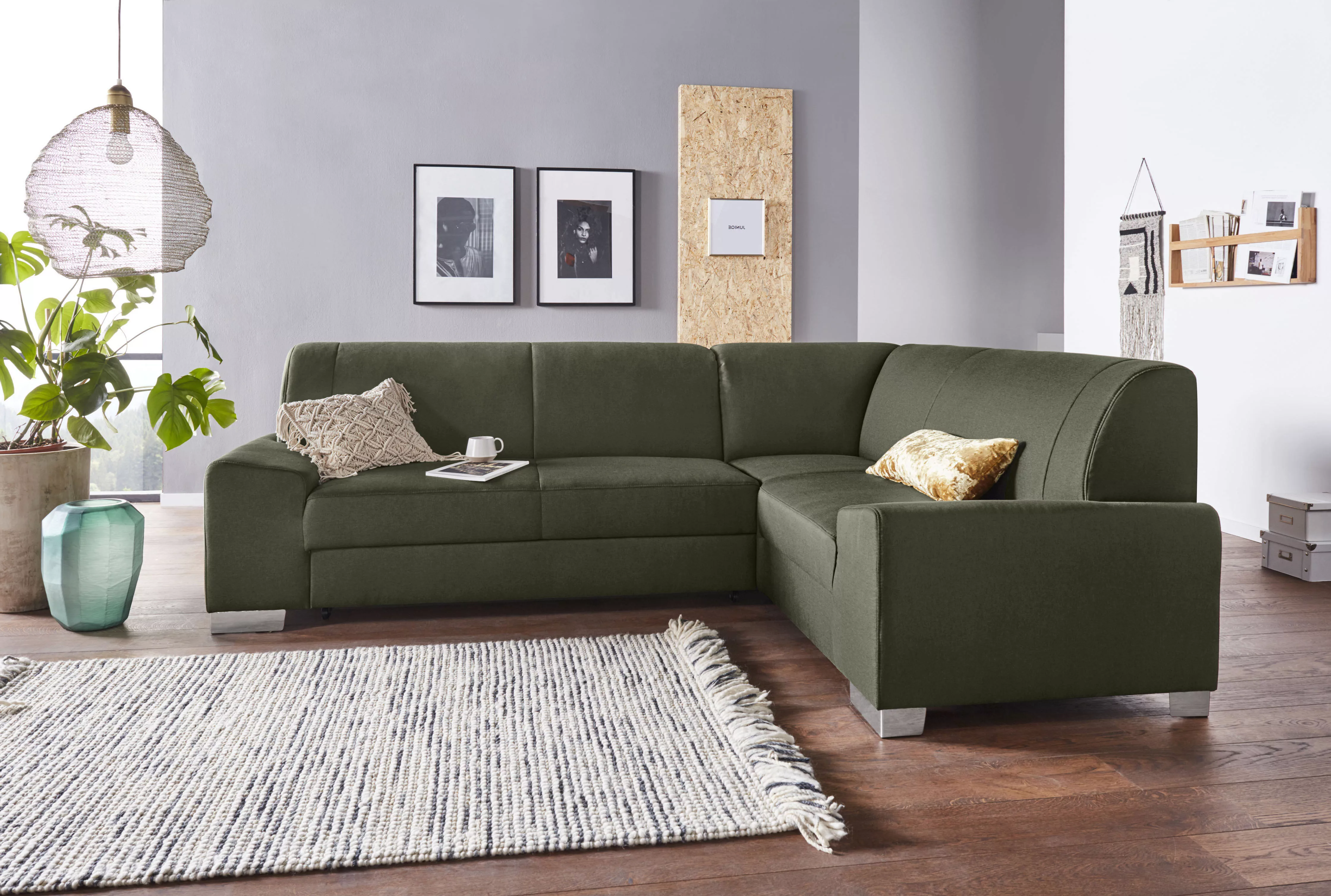 DOMO collection Ecksofa "Anzio L-Form", Wahlweise mit Bettfunktion und Fede günstig online kaufen