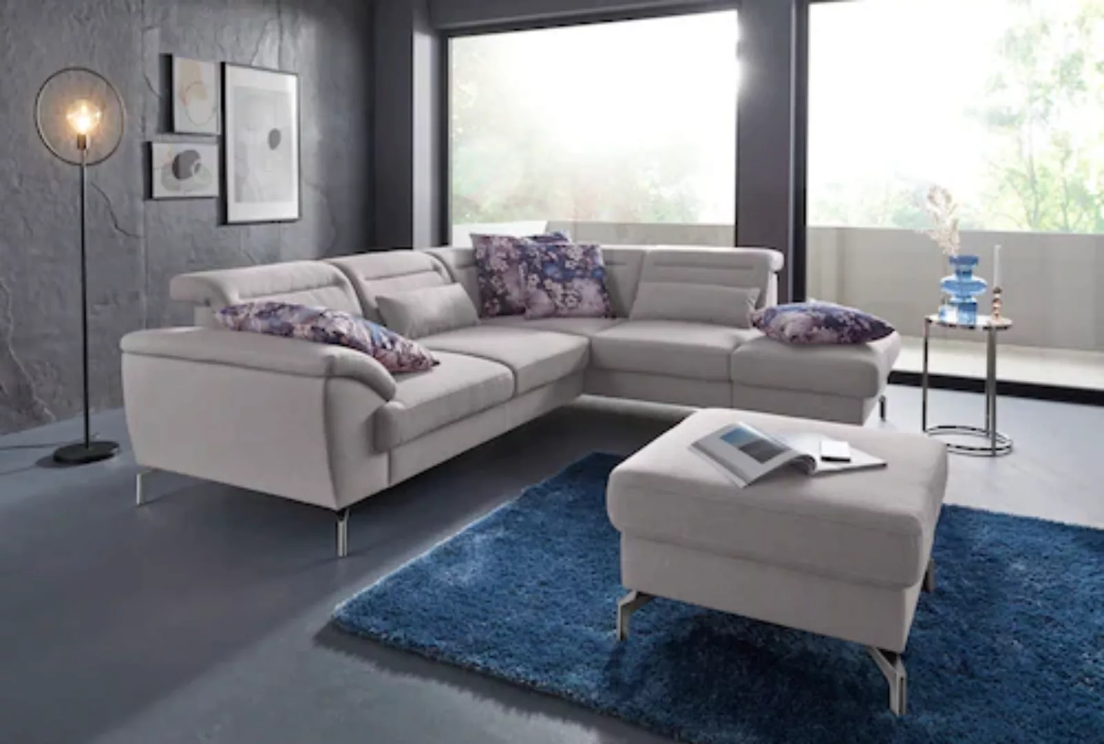sit&more Ecksofa »Percy L-Form«, 15 cm Fußhöhe, Sitztiefenverstellung, wahl günstig online kaufen
