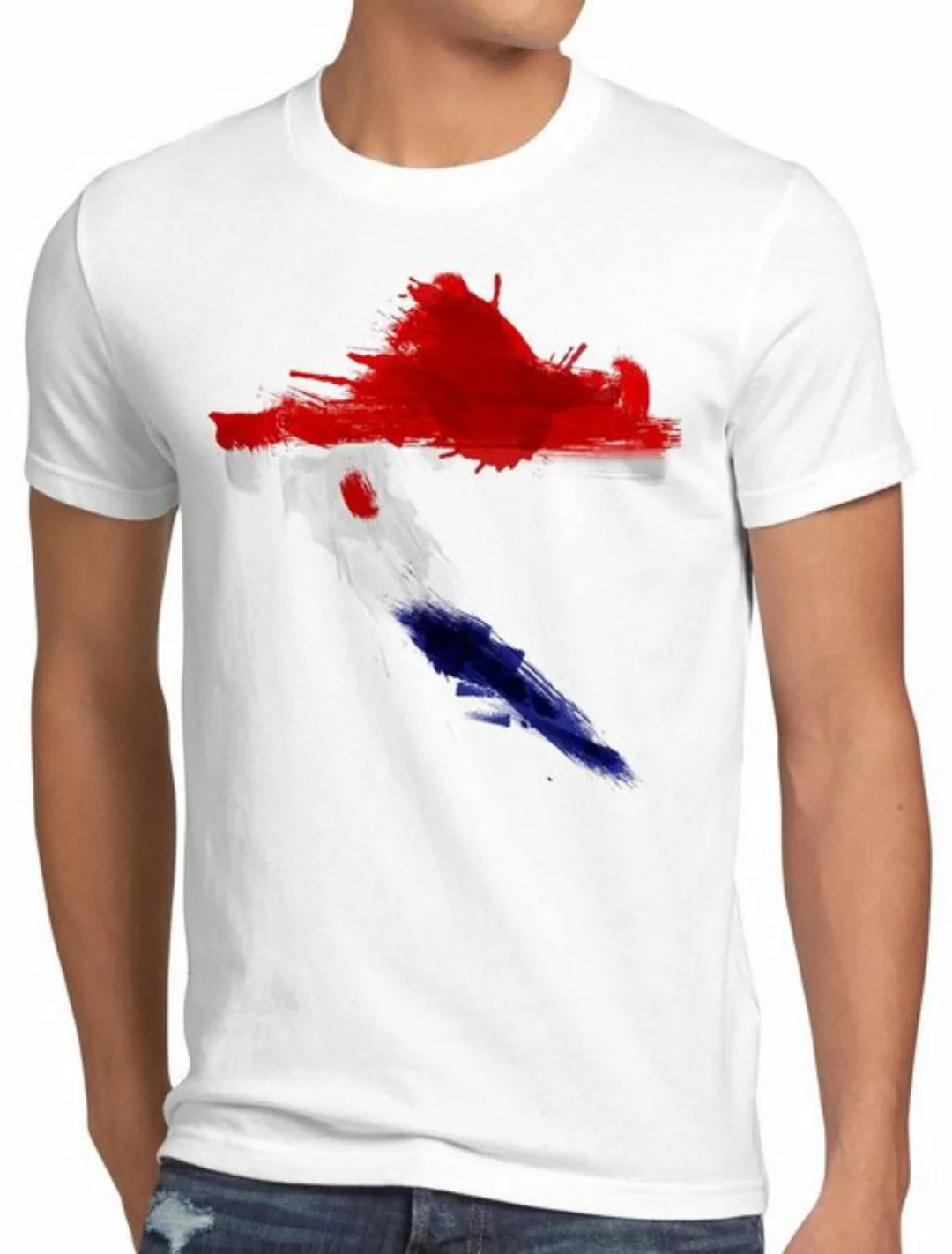 style3 Print-Shirt Herren T-Shirt Flagge Kroatien Fußball Sport Croatia WM günstig online kaufen