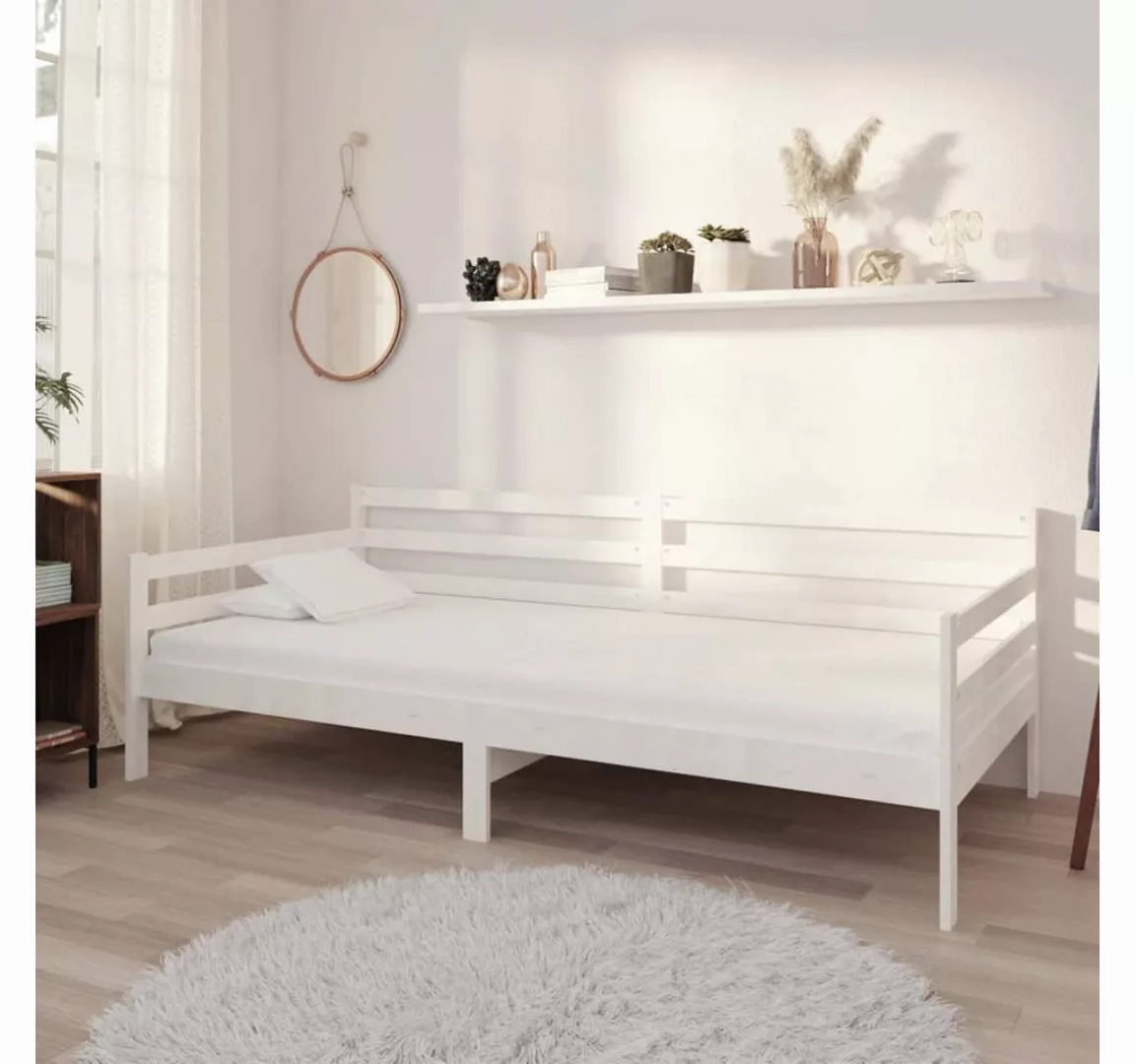 furnicato Bett Tagesbett Weiß Kiefer Massivholz 90x200 cm günstig online kaufen