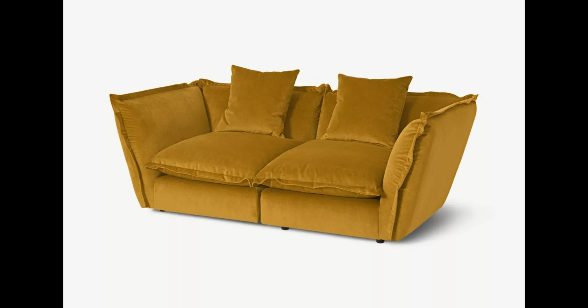 Fernsby 2-Sitzer Sofa, recycelter Samt in Senfgelb - MADE.com günstig online kaufen