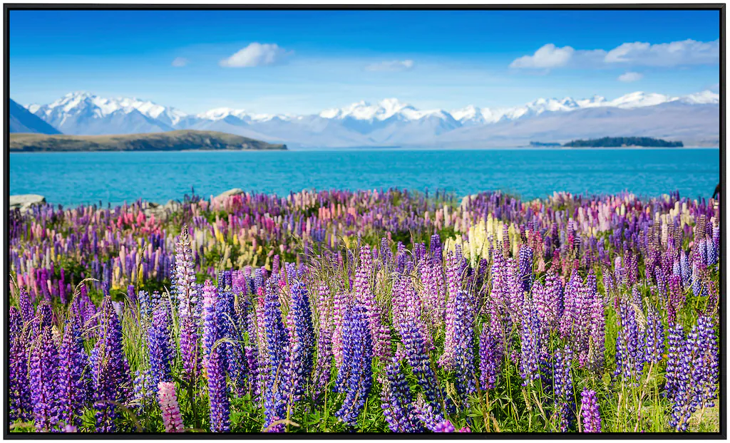 Papermoon Infrarotheizung »Montain See mit Blumen«, sehr angenehme Strahlun günstig online kaufen