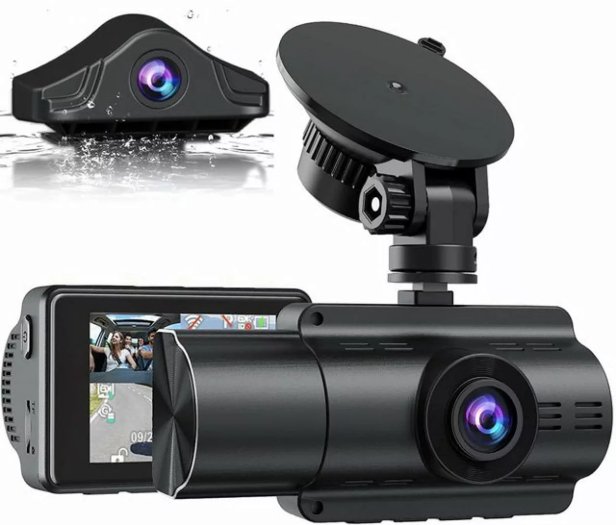 MSOVAEU 4K Dashcam Auto,3 Kanal 4K+1080P+1080P vorne hinten innen Autokamer günstig online kaufen