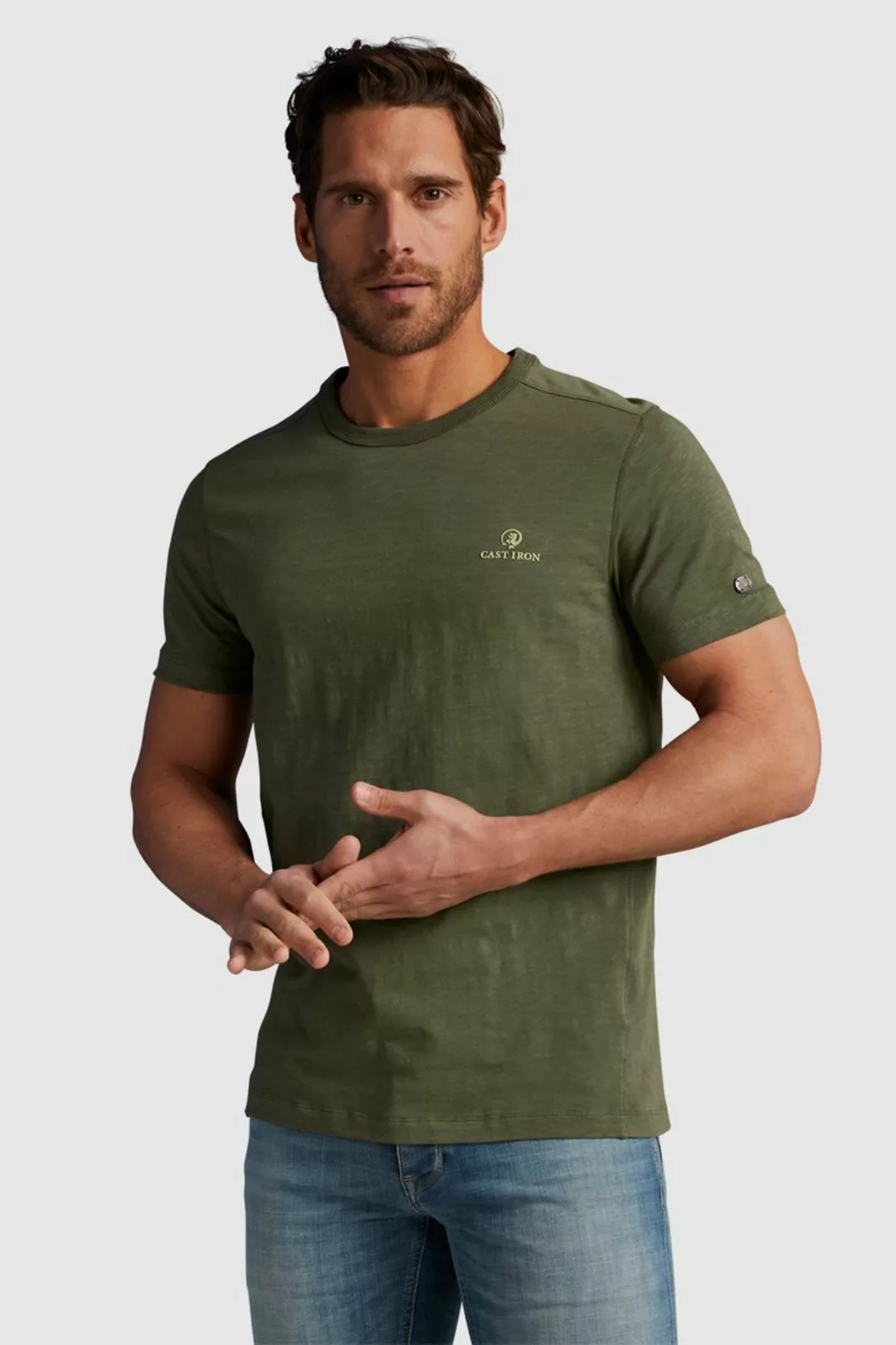 Cast Iron T Shirt Melange Grün - Größe XXL günstig online kaufen