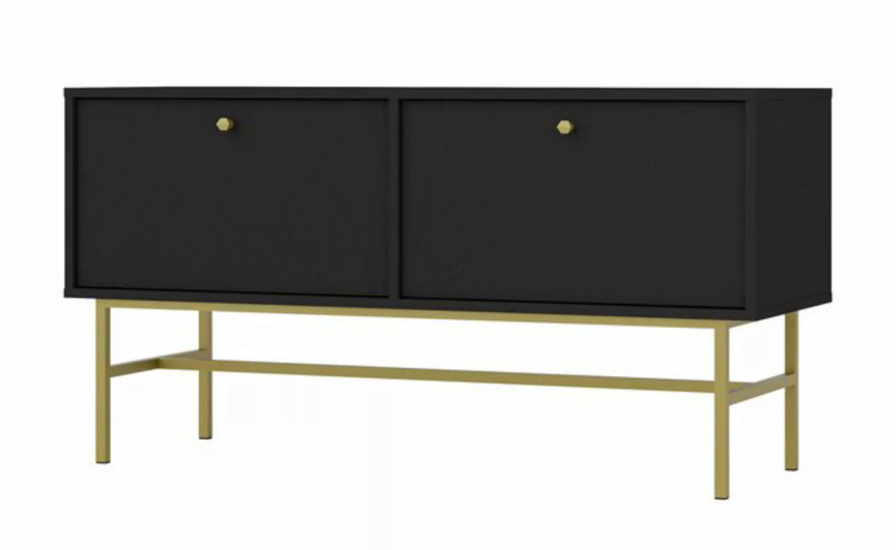 Furnix TV-Schrank Tonkin Sideboard mit zwei Türen - Metallbeine und Griffe günstig online kaufen