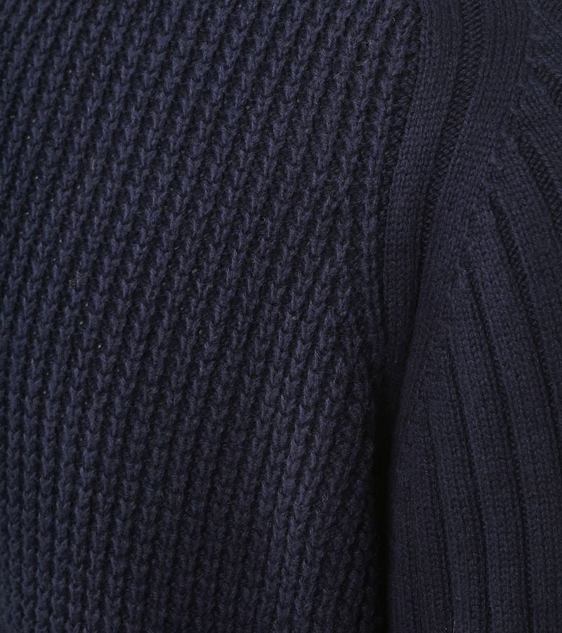 Gant Strickjacke Wool Blend Struktur Dunkelblau - Größe XL günstig online kaufen