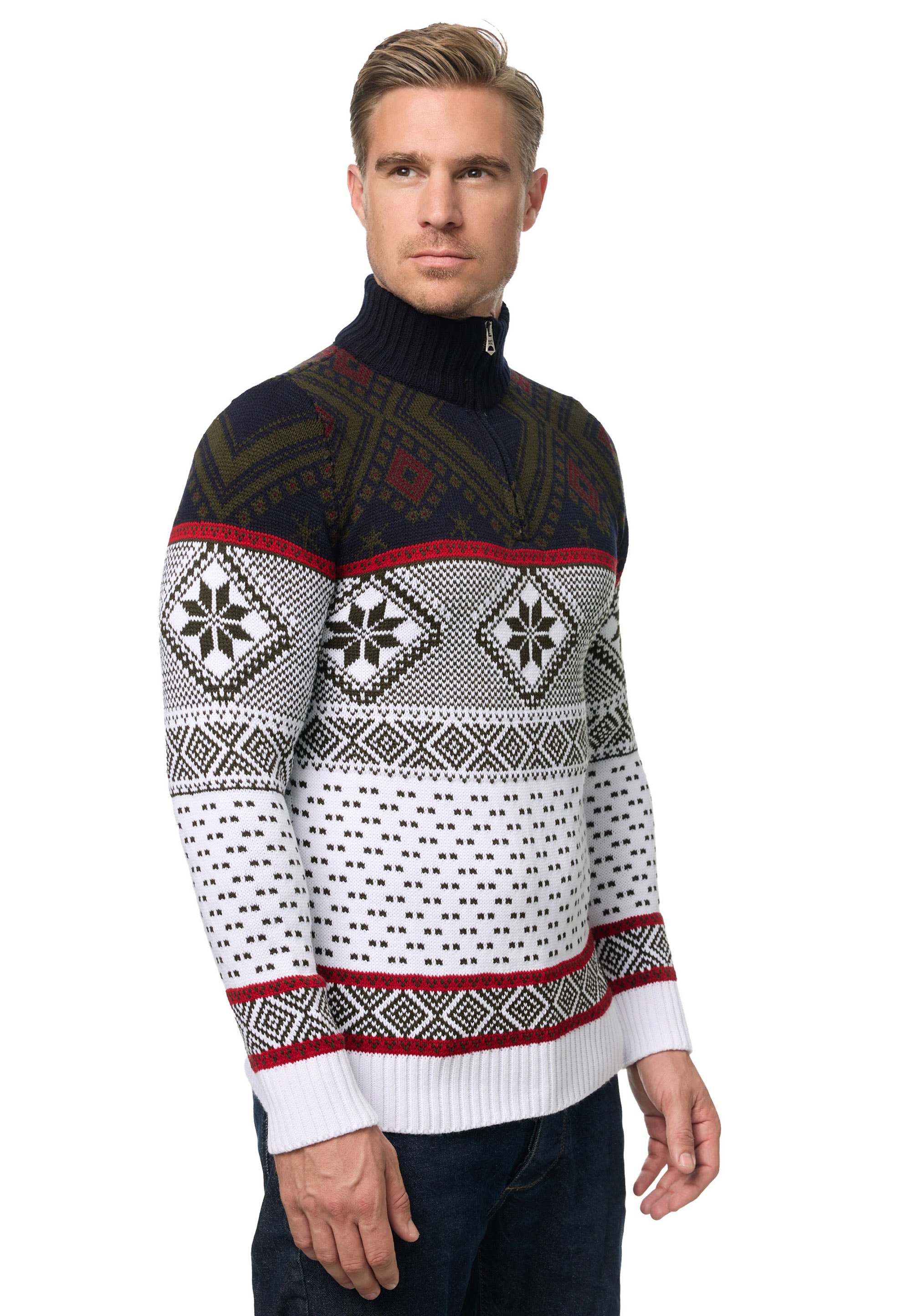 Rusty Neal Strickpullover, mit winterlichem Muster günstig online kaufen