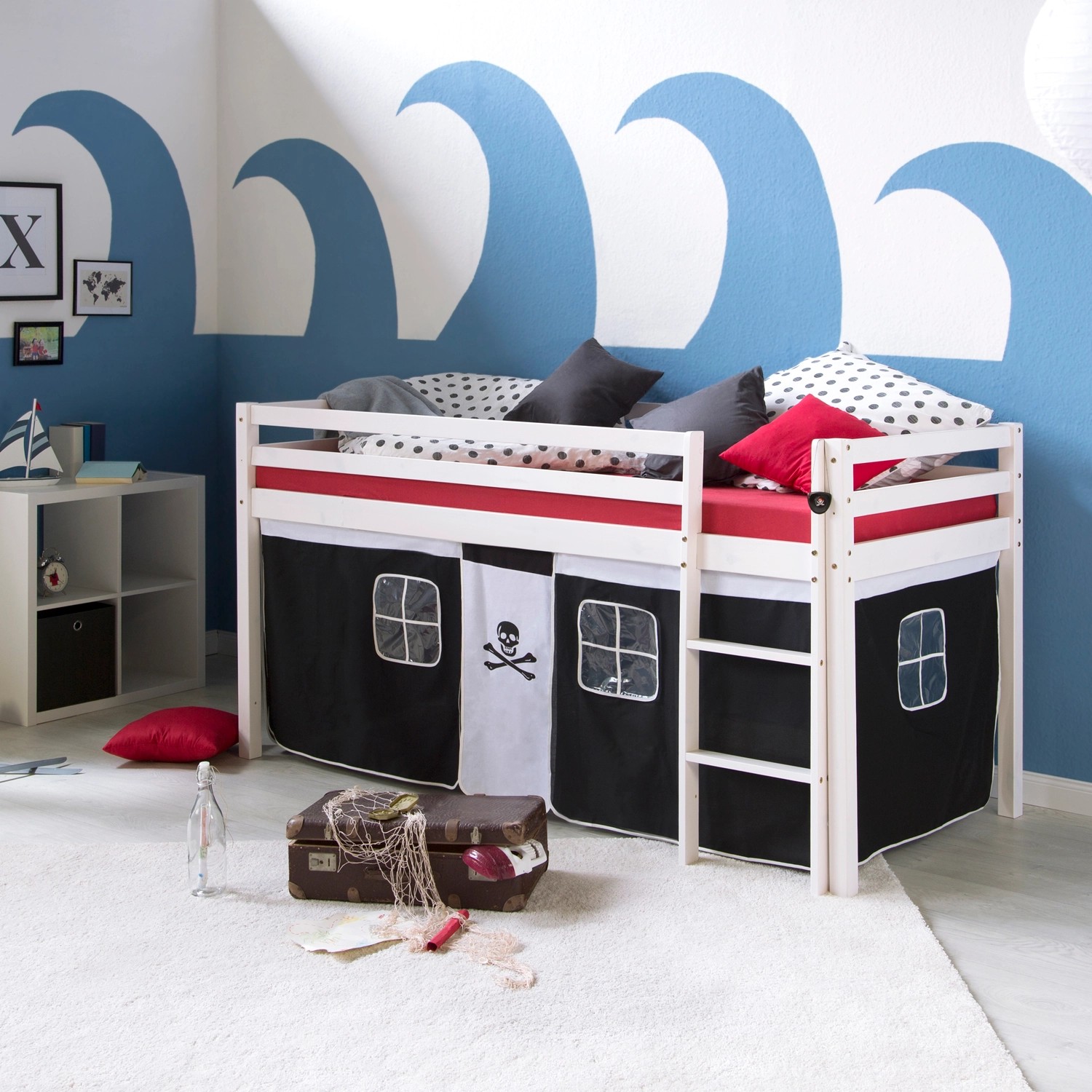 Homestyle4u Hochbett 90x200 cm Kinderbett Weiß günstig online kaufen