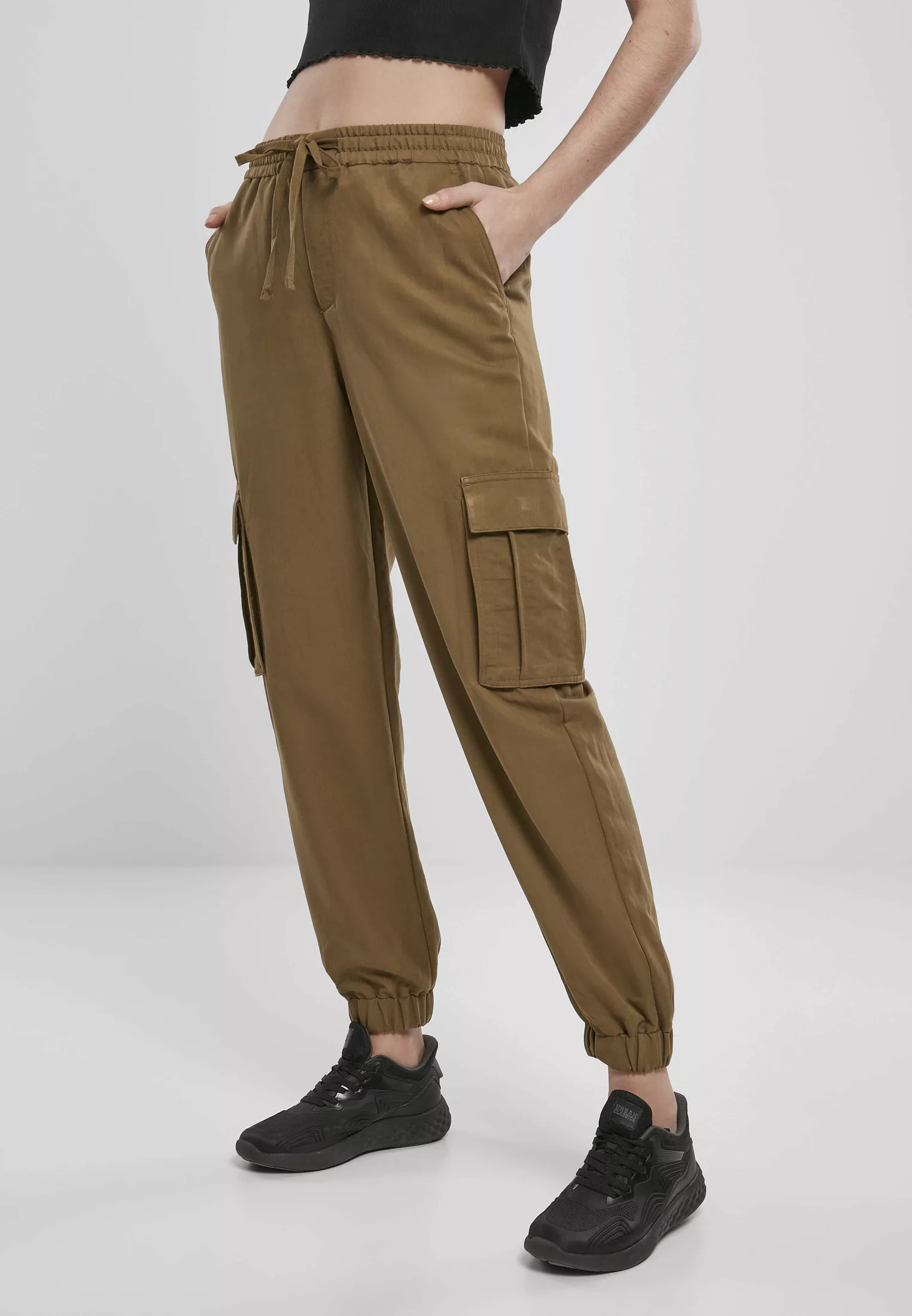 URBAN CLASSICS Cargohose "Urban Classics Damen Ladies Viscose Twill Cargo P günstig online kaufen